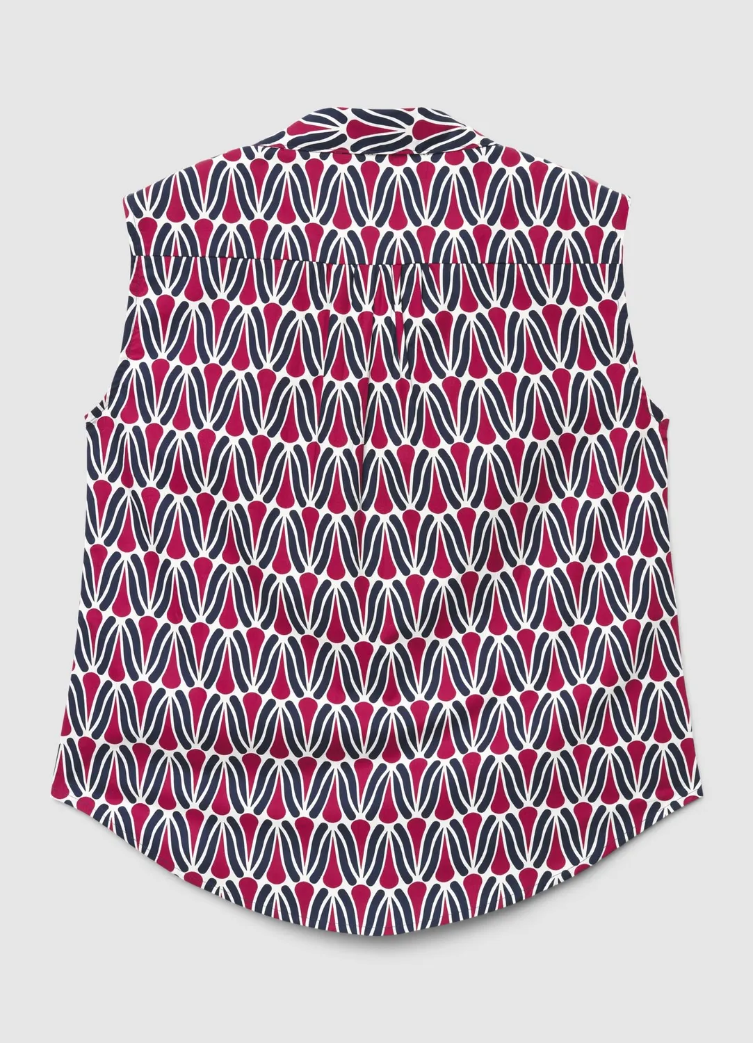 Calliope top femme sans manches col chemise imprimé