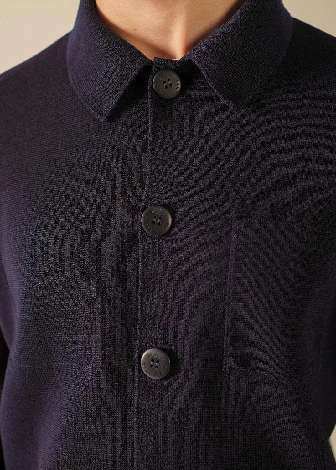 Saint James Cork veste marine 100% laine