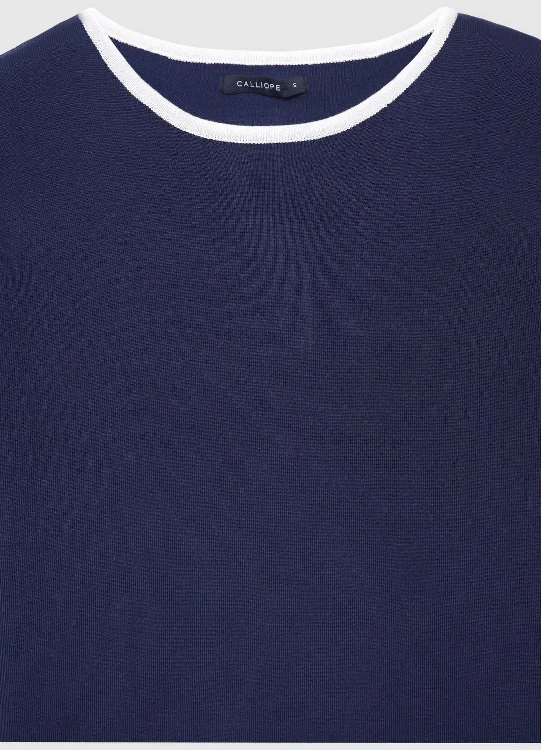 Calliope pull col rond femme profils contraste uni