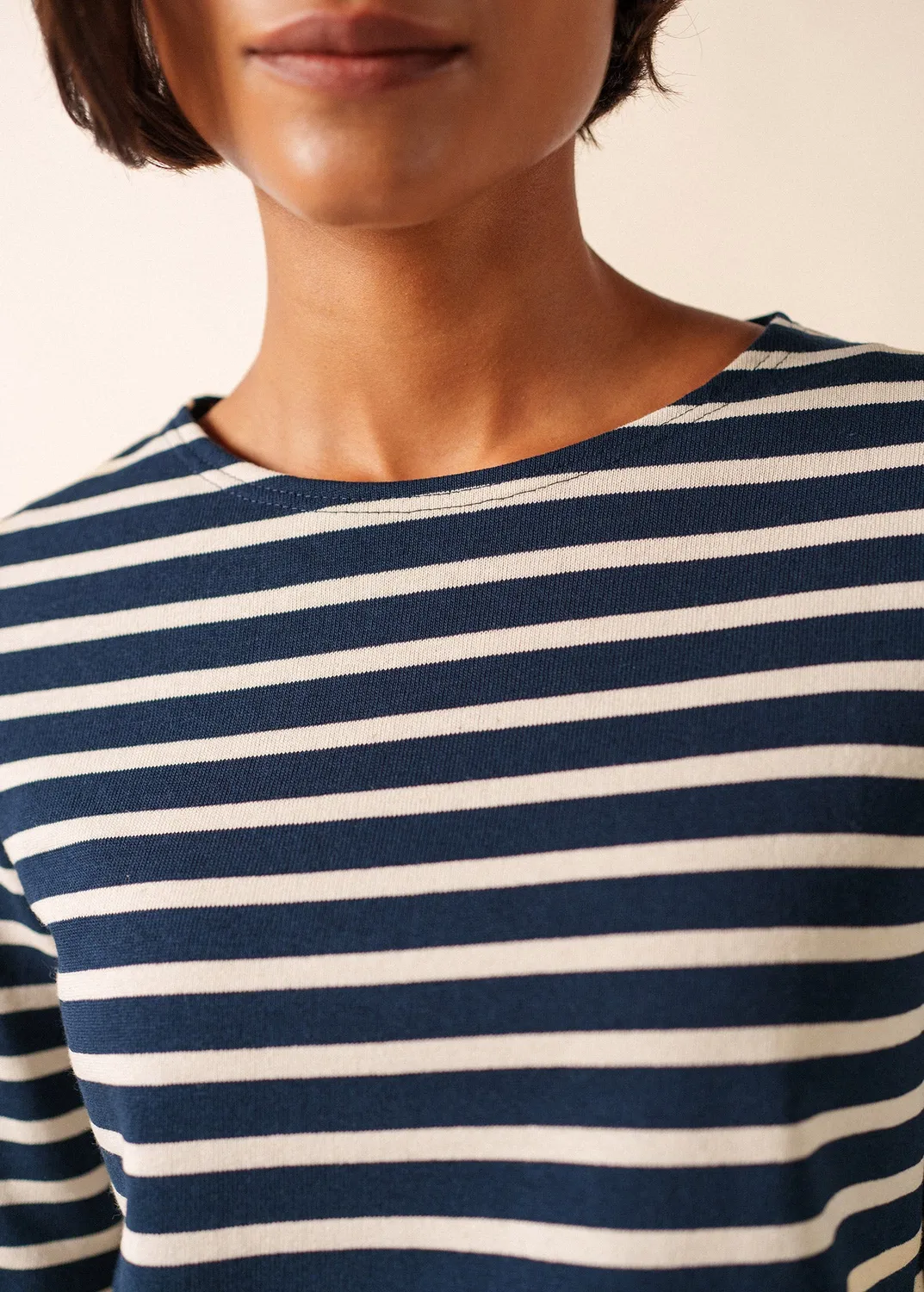 Saint James Méridame marinière Marine/Écru coton épais