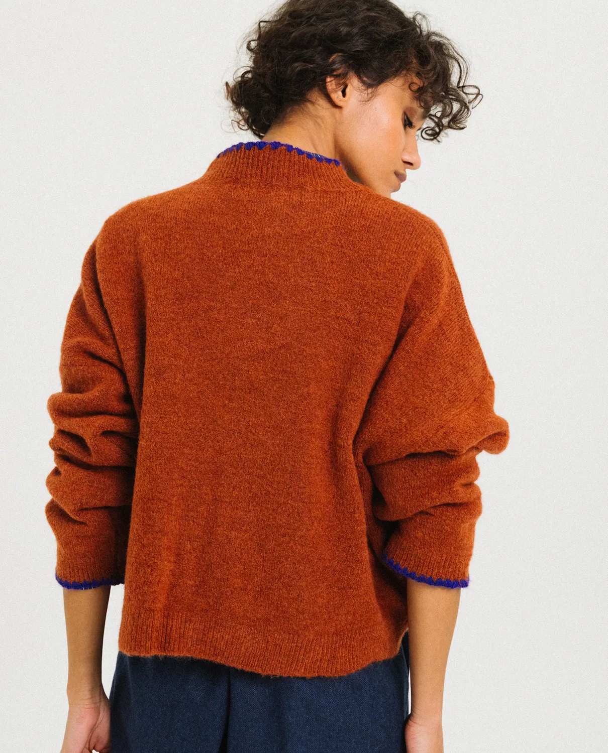 Tinsels Flavien pull Brownie tricot duveteux