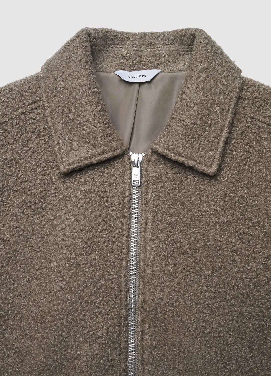 Calliope blouson bouclé homme zip col revers