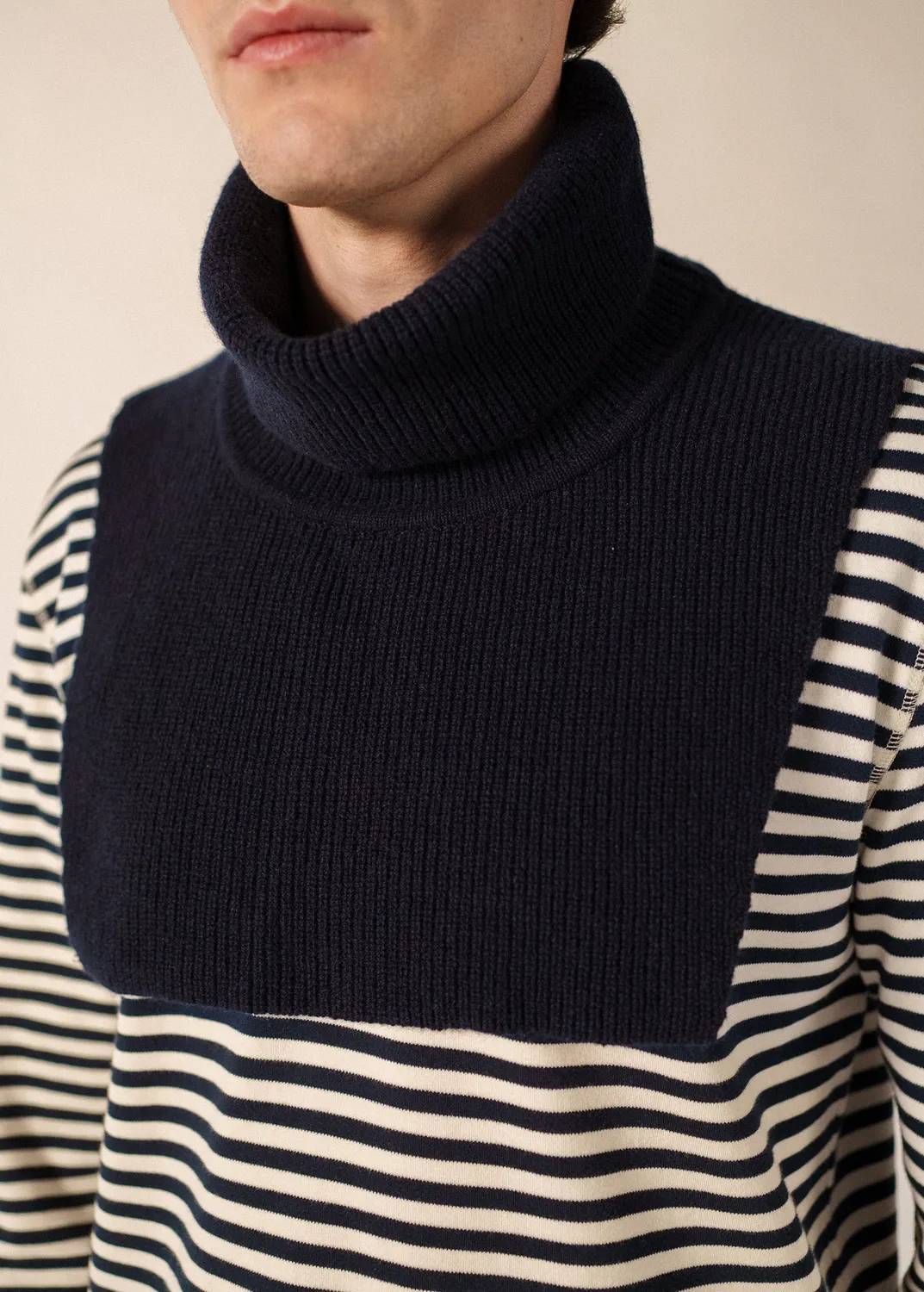 Saint James col écharpe laine navy