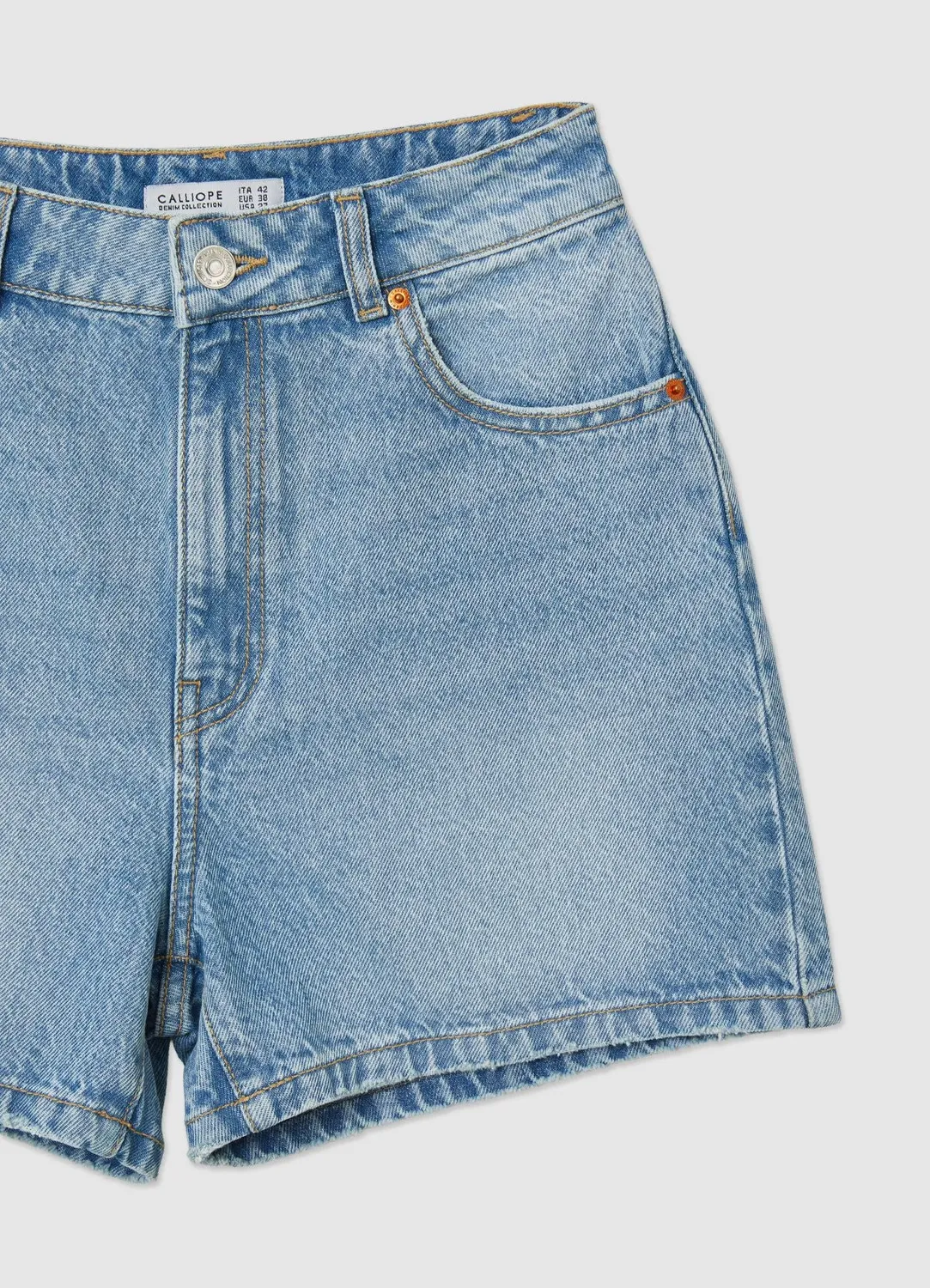 Calliope bermuda denim taille haute short femme