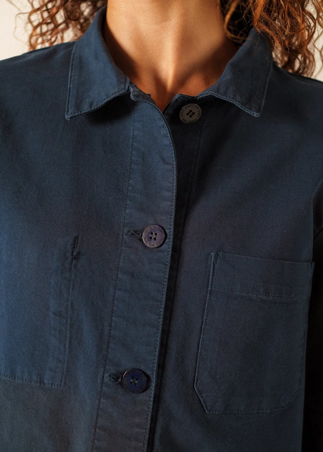 Saint James Alizé veste marine coton stretch