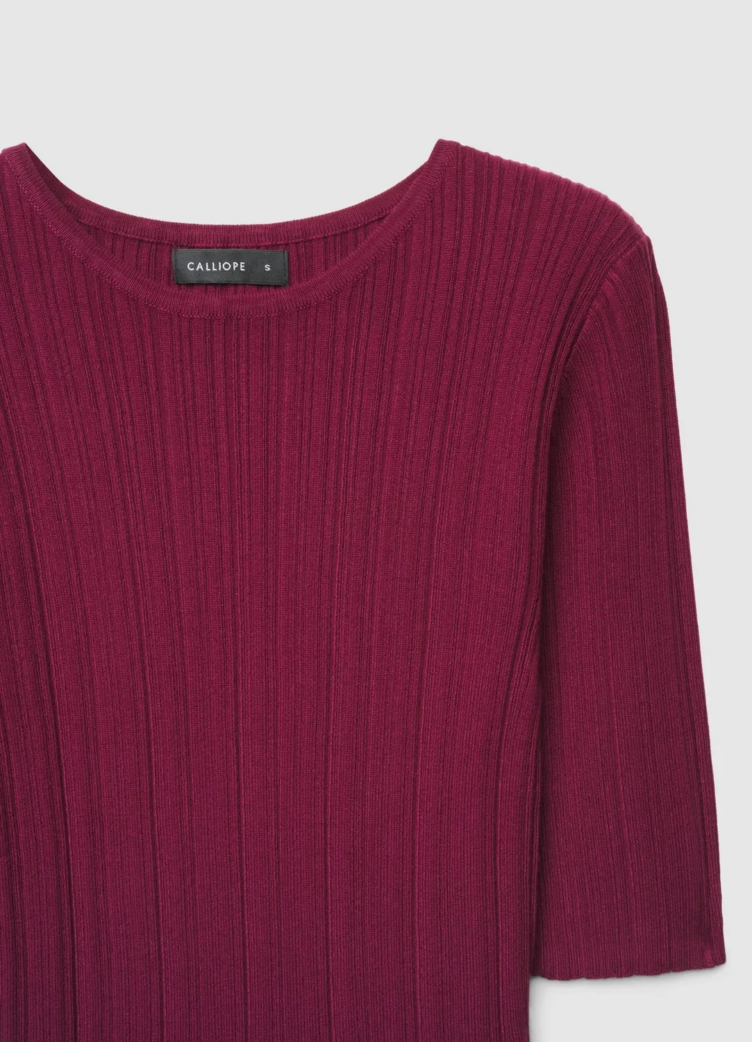 Calliope t-shirt côtelé col rond femme uni