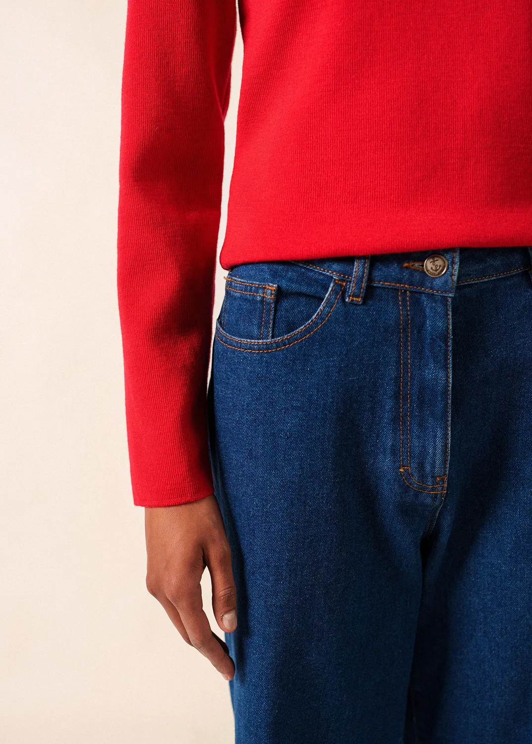 Saint James Marée pull marin tulipe laine ajusté