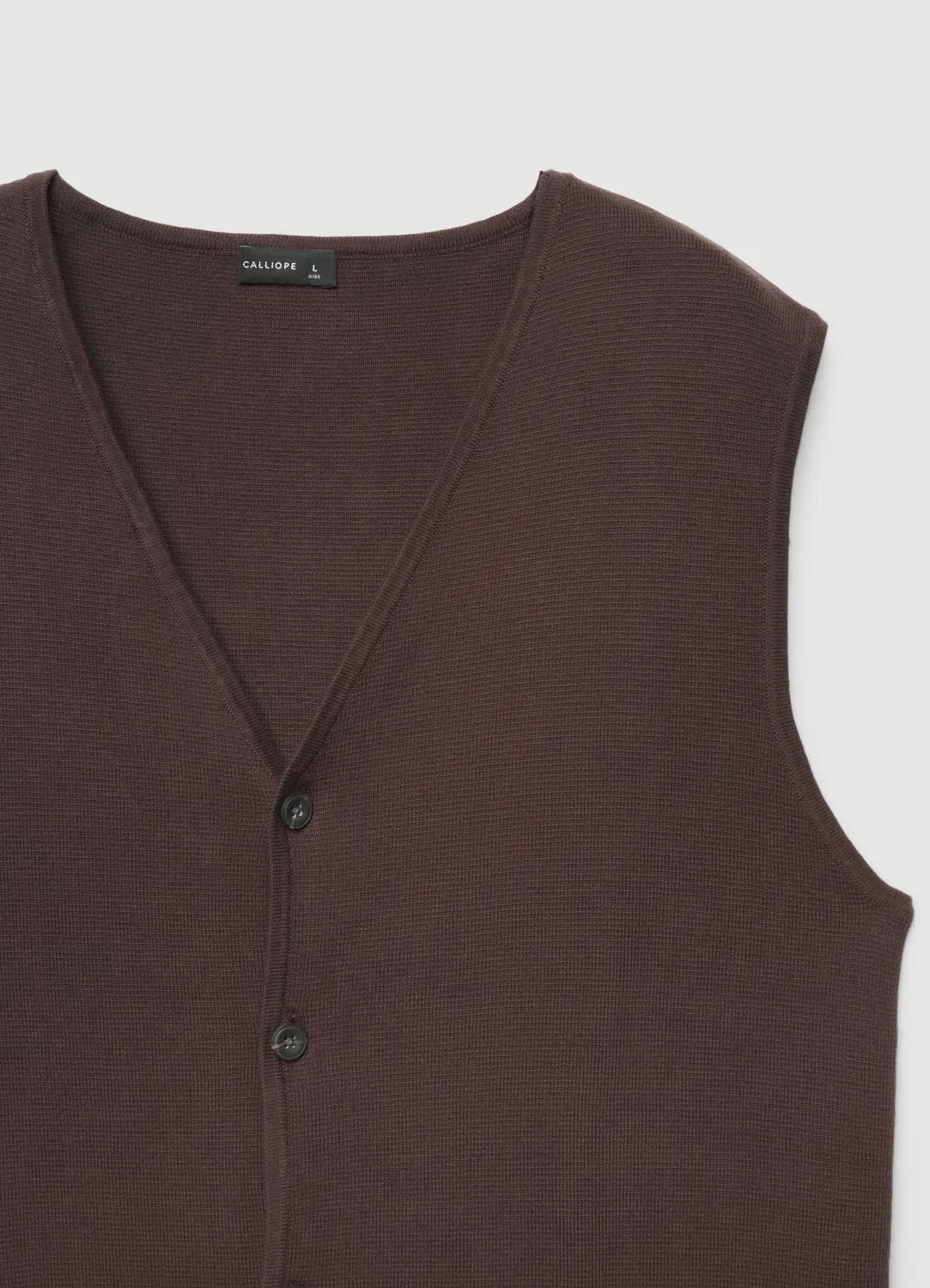 Calliope gilet homme en maille à boutons col V uni