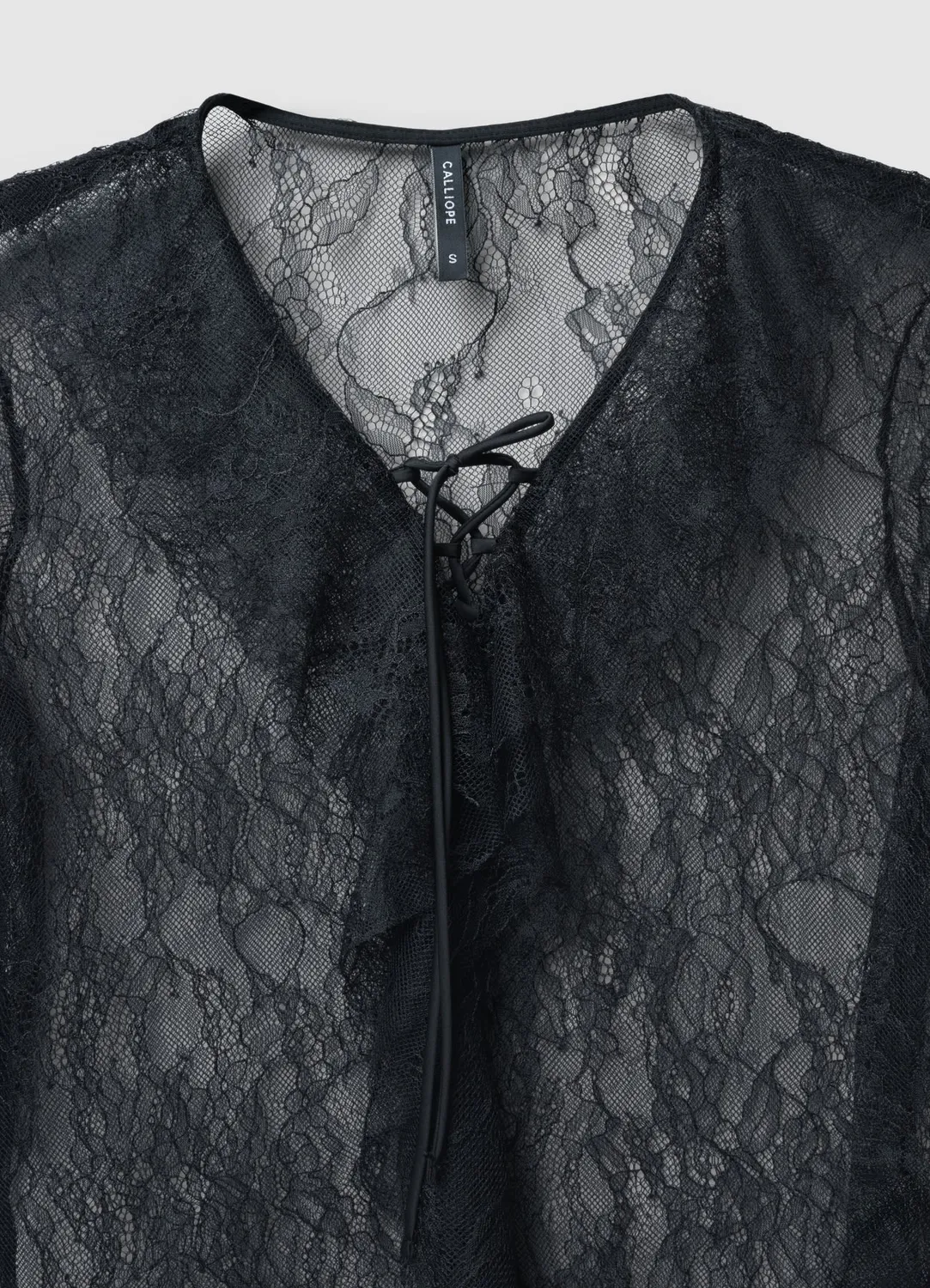 Calliope t-shirt jabot dentelle femme col V