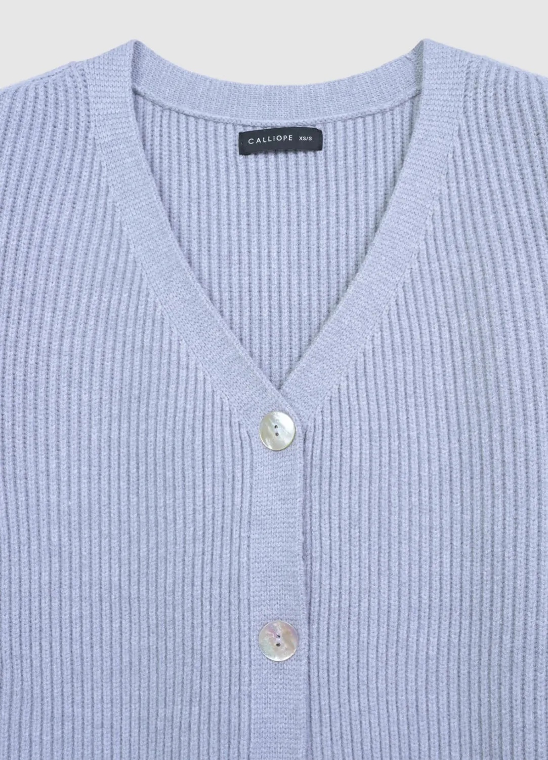Calliope Gilet À Côtes femme col V boutonné sans manches
