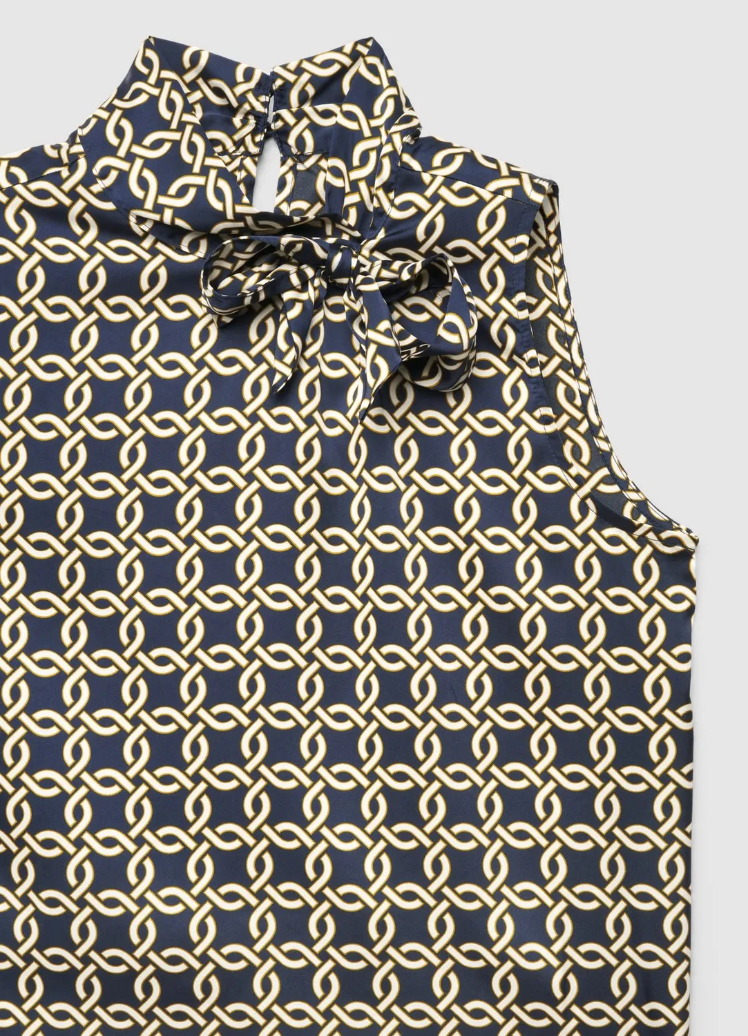 Calliope top col montant femme sans manches nœud