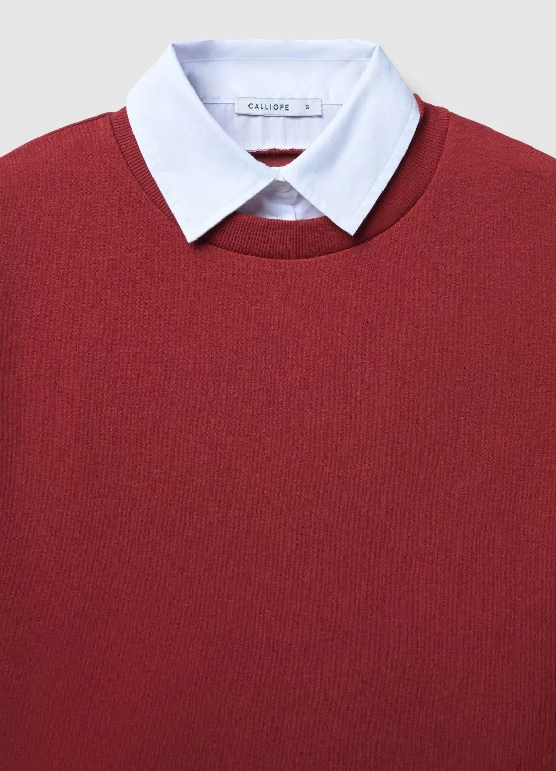 Calliope sweat femme col chemise uni