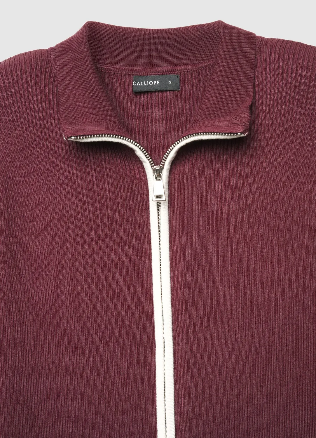 Calliope cardigan côtelé zippé col montant femme
