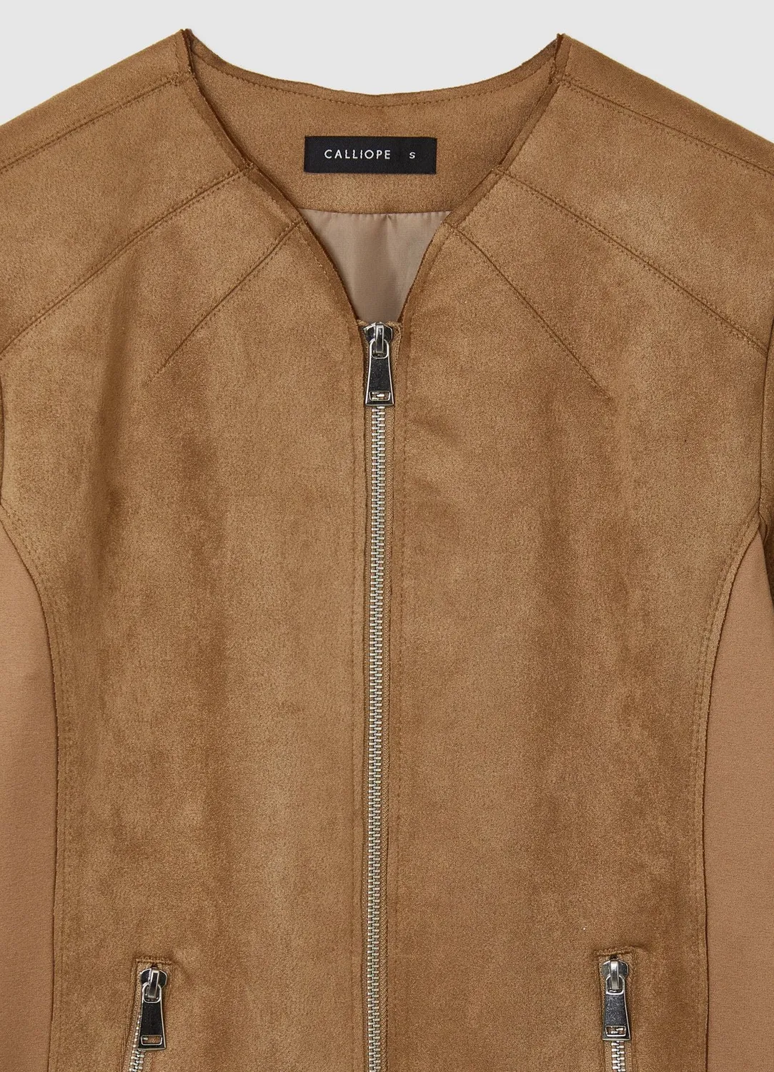 Calliope blouson suédine femme zippé à poches