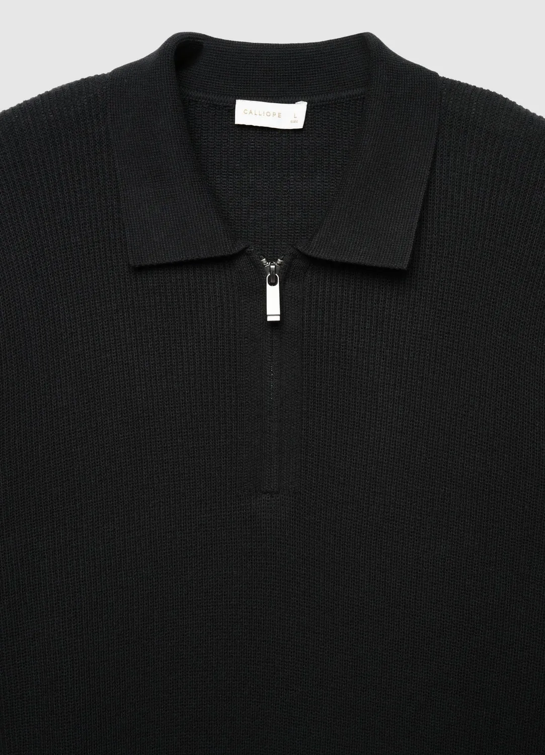 Calliope pull polo zippé côtelé homme