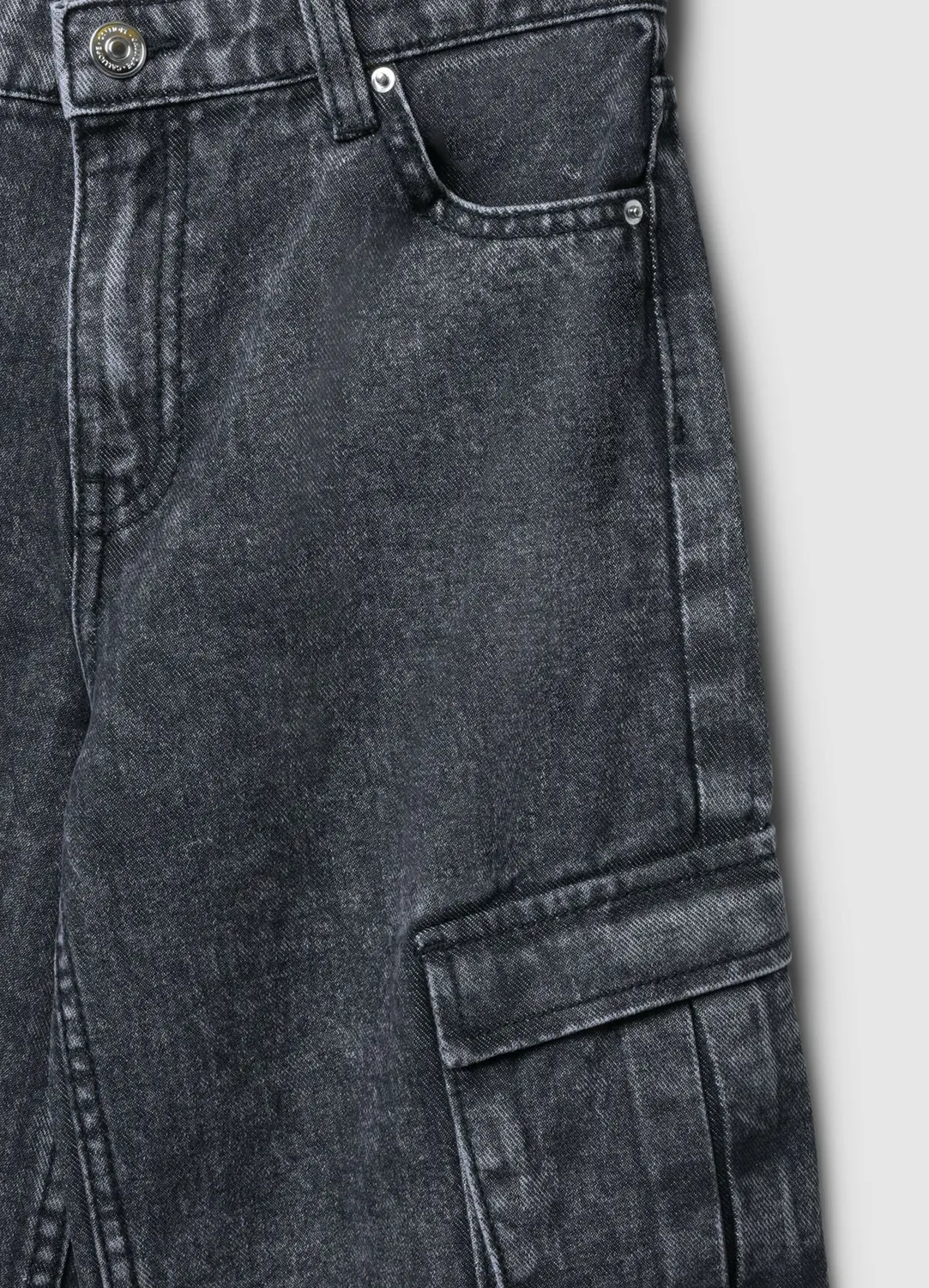 Calliope jean cargo acid wash fille coton