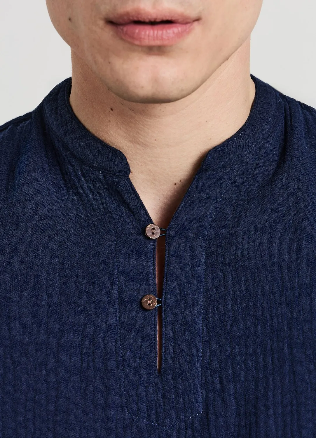 Calliope chemise homme coton gaufré manches courtes