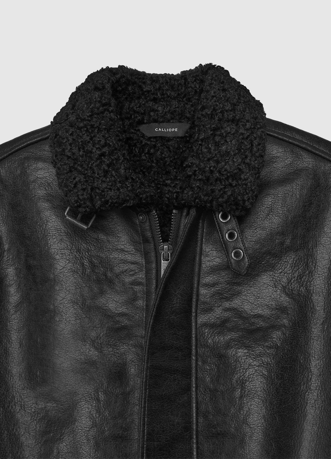 Calliope effet mouton blouson homme simili cuir