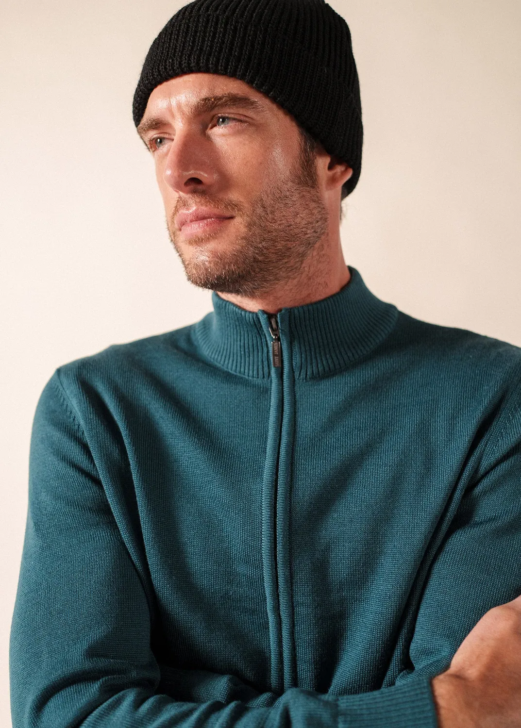 Saint James Perlé bonnet noir laine adulte