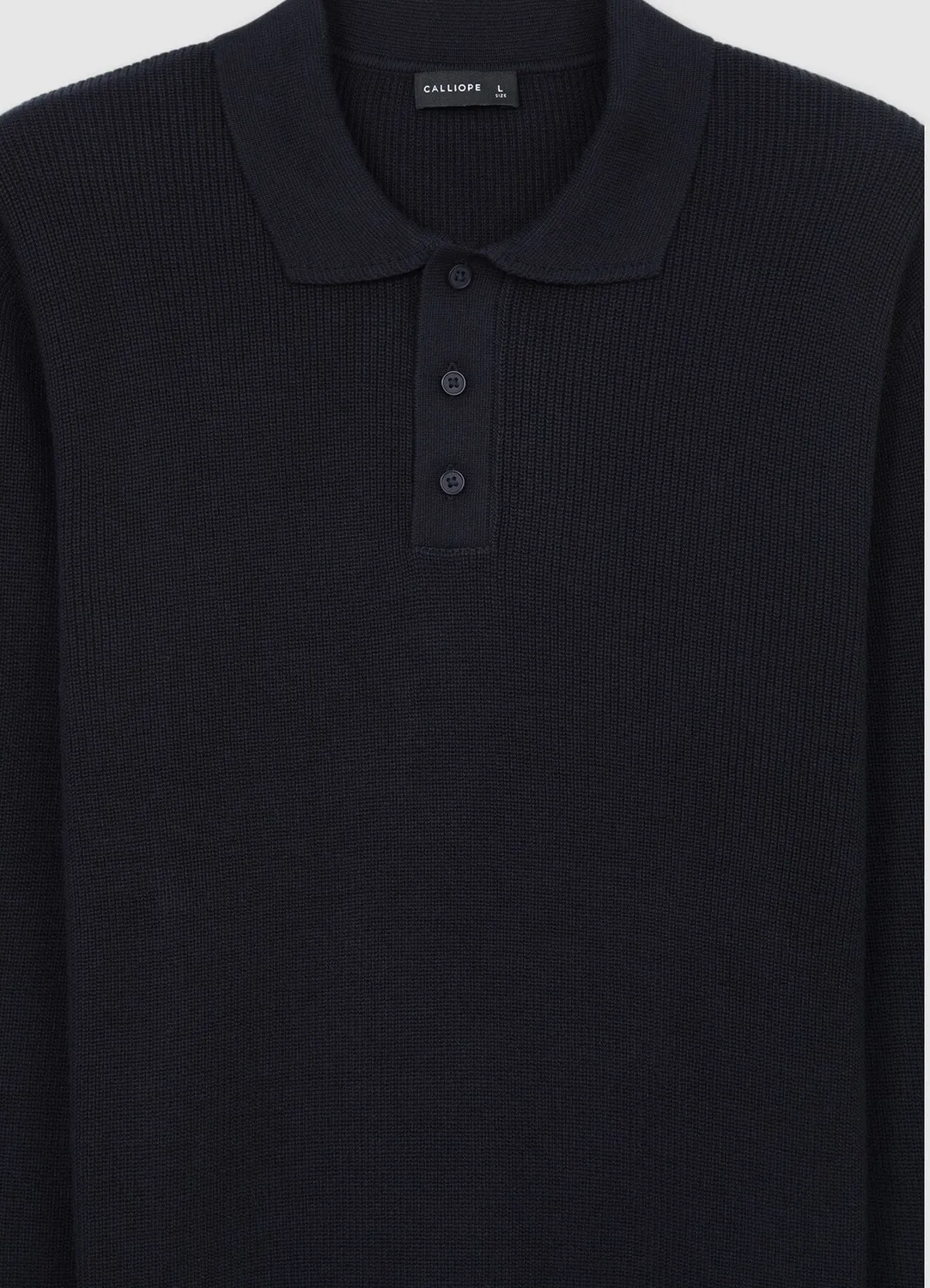 Calliope polo coton homme manches longues boutons