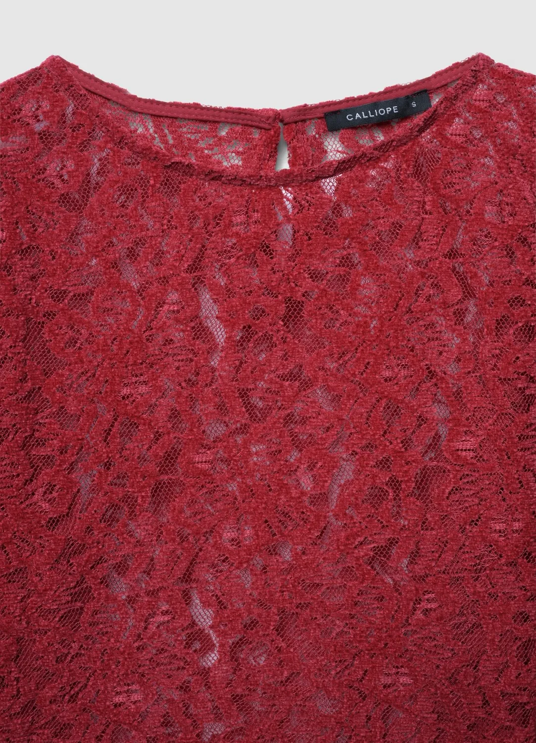 Calliope blouse dentelle floccato femme manches longues