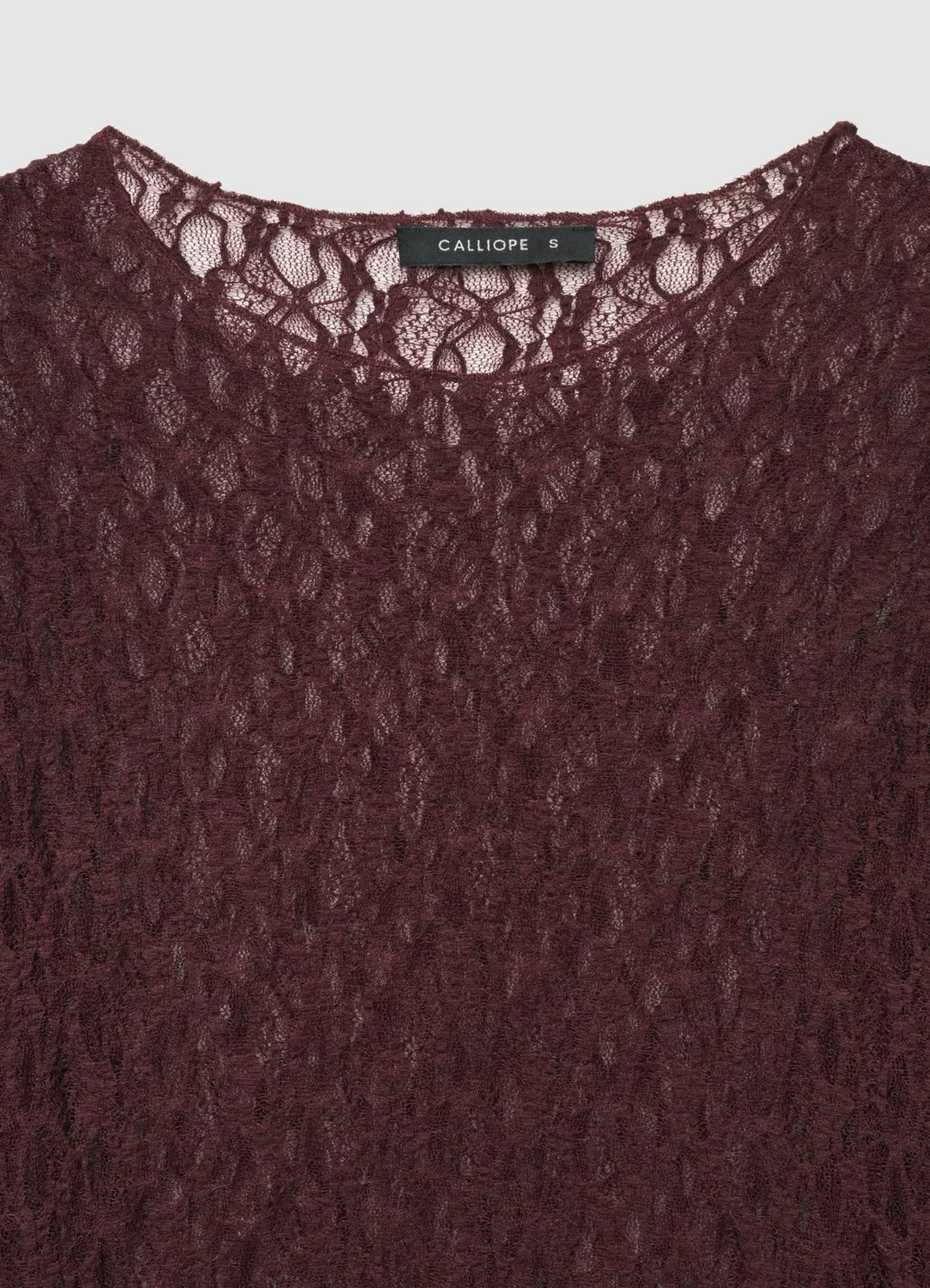 Calliope T-shirt dentelle manches longues femme transparent