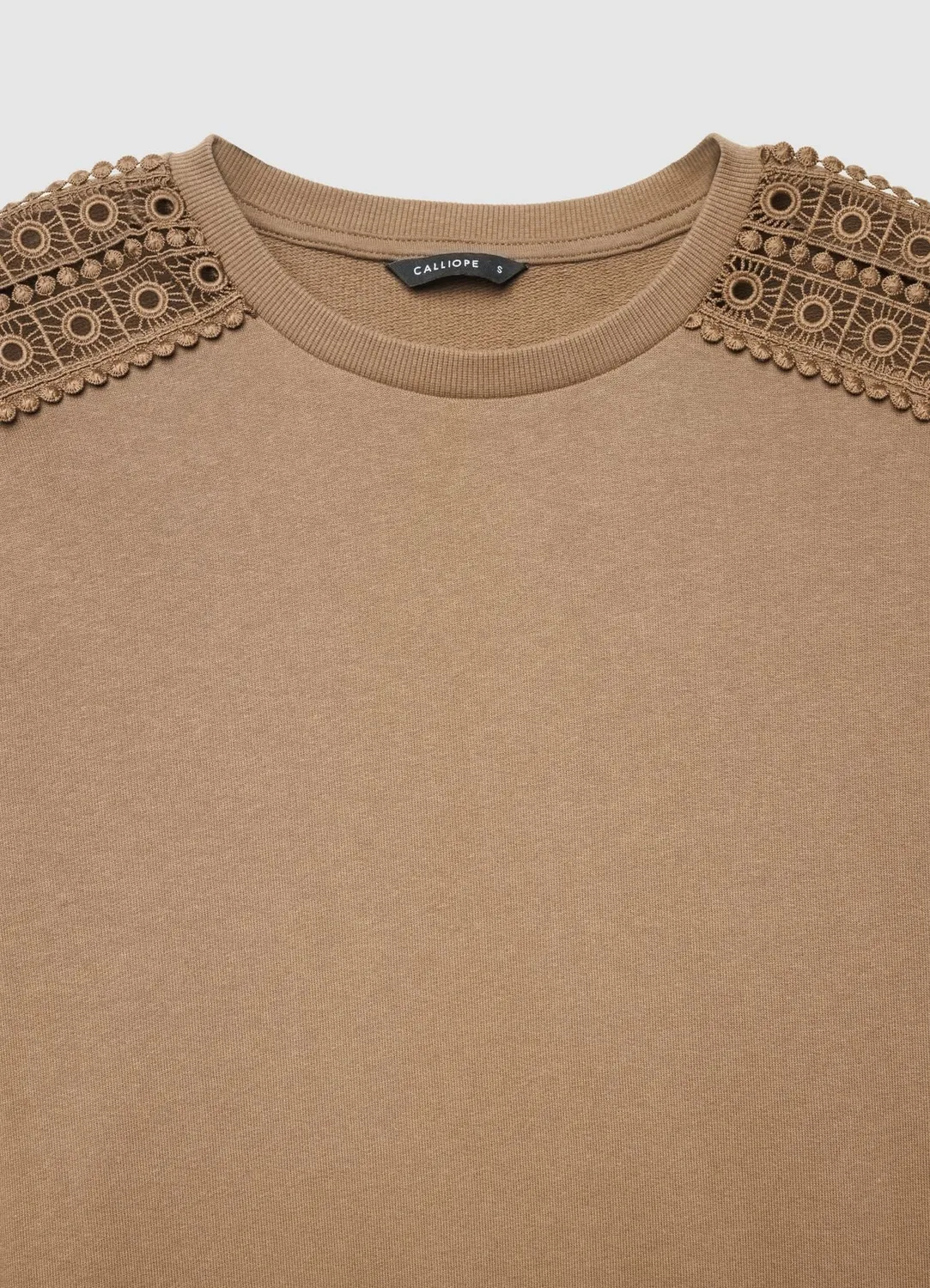 Calliope sweat col rond brodé femme manches longues