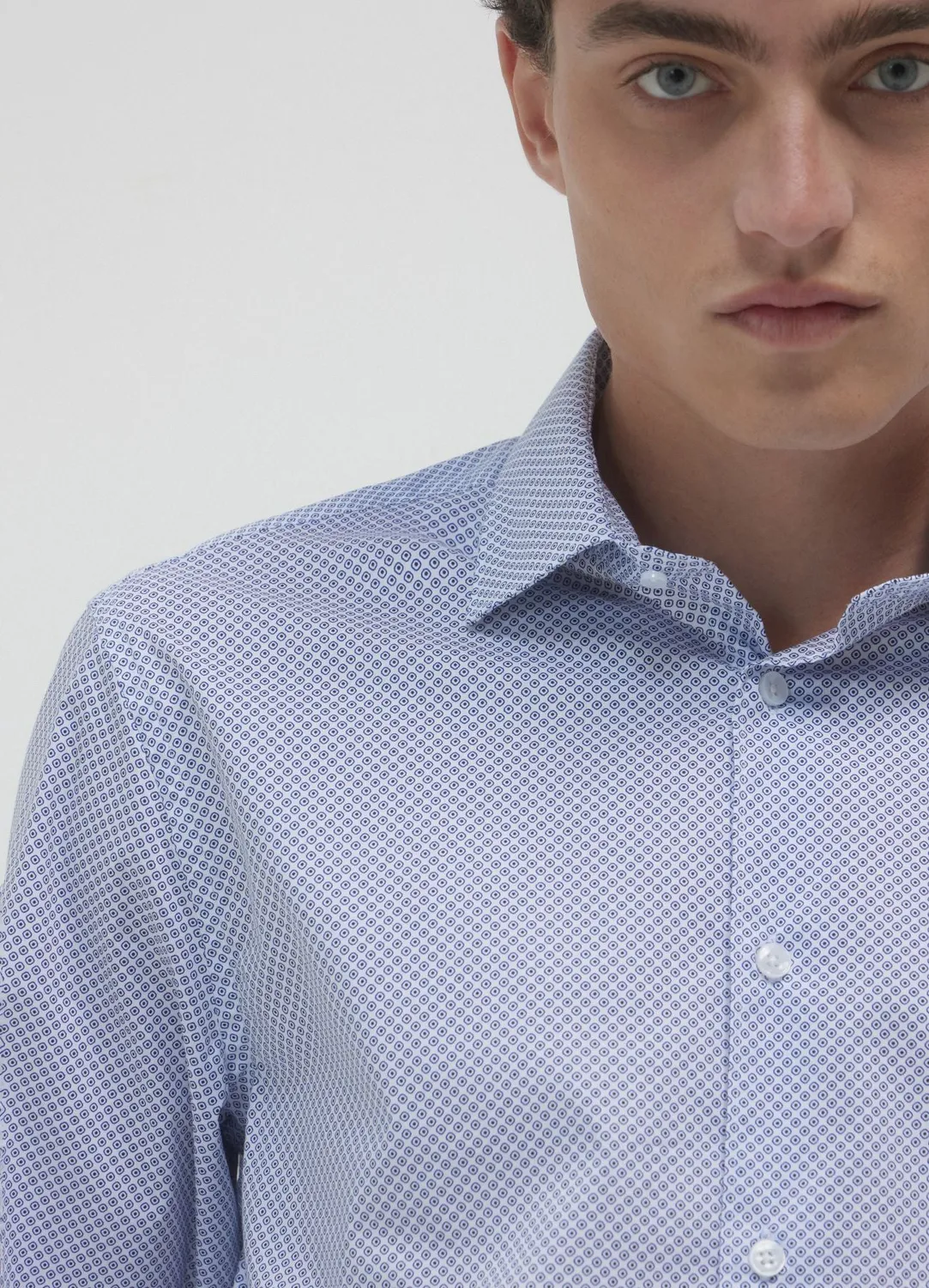 Calliope Chemise homme coton micro-motifs regular