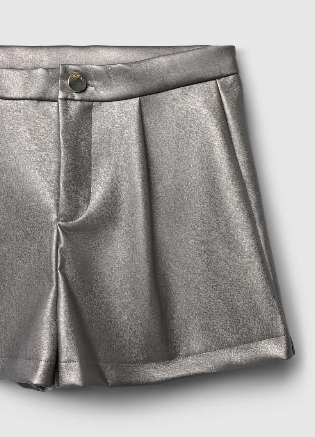 Calliope short simil cuir fille bouton noir
