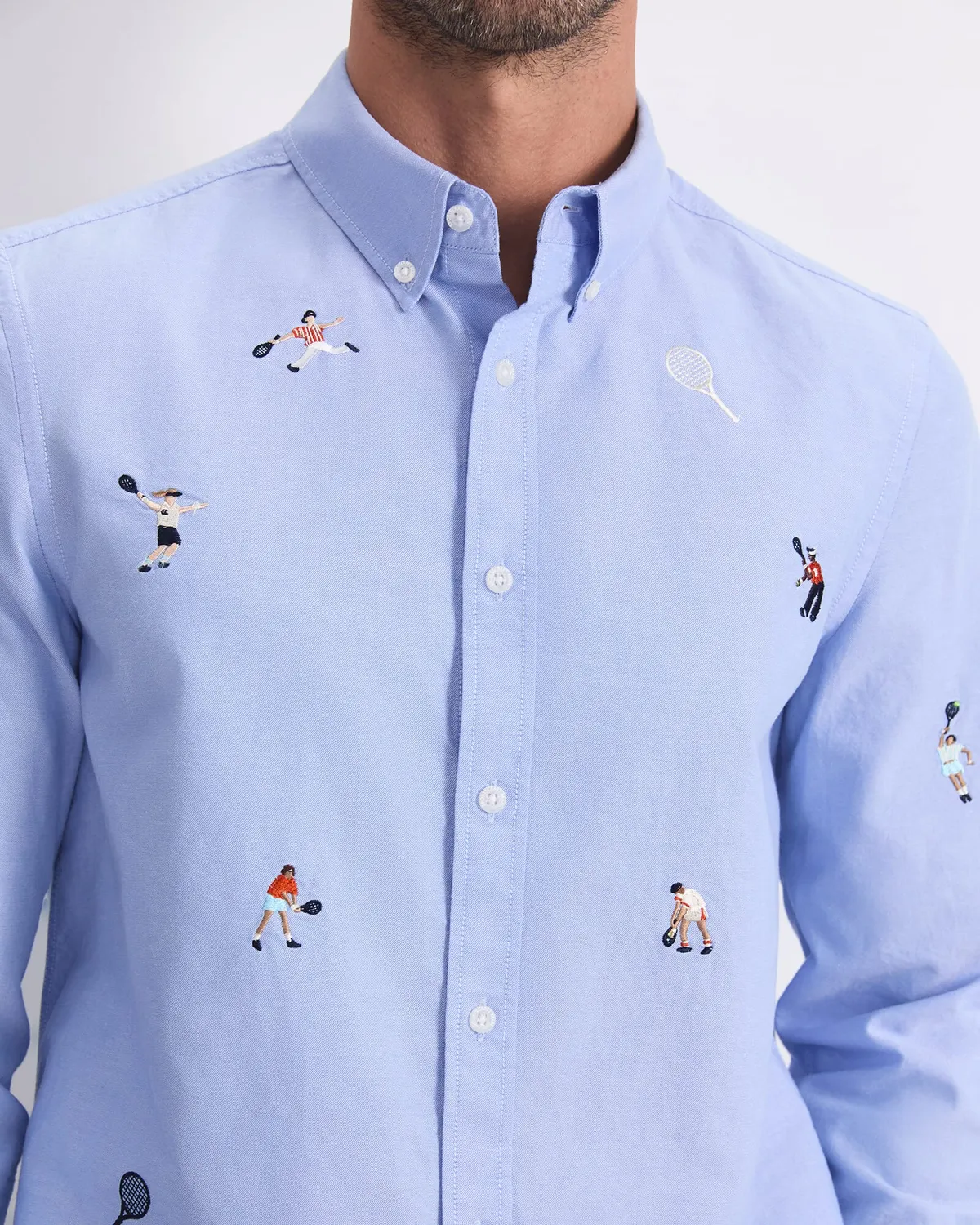 Sportscraft Oxford chemise homme coton broderie tennis