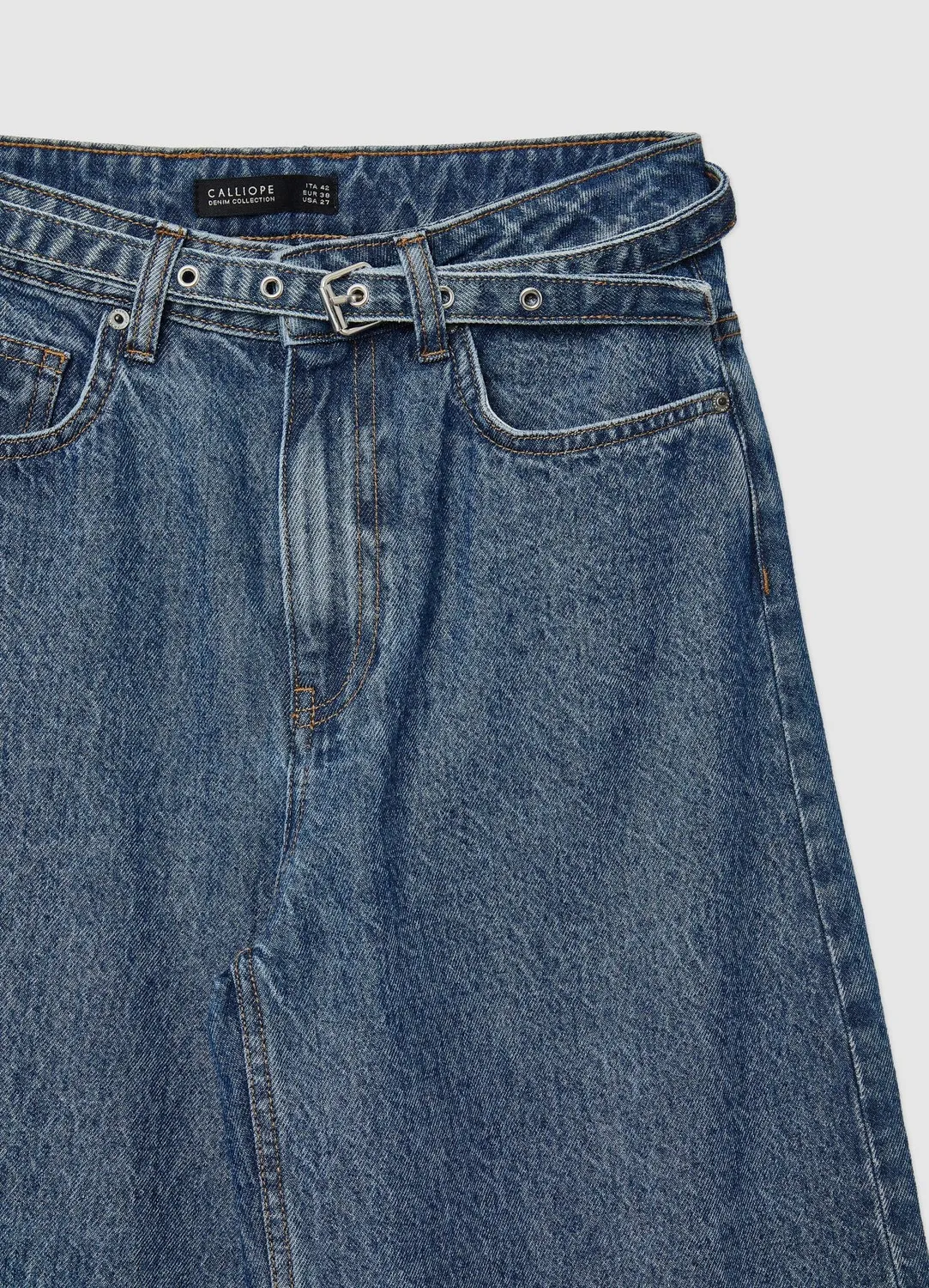 Calliope jean wide leg femme taille haute ceinture