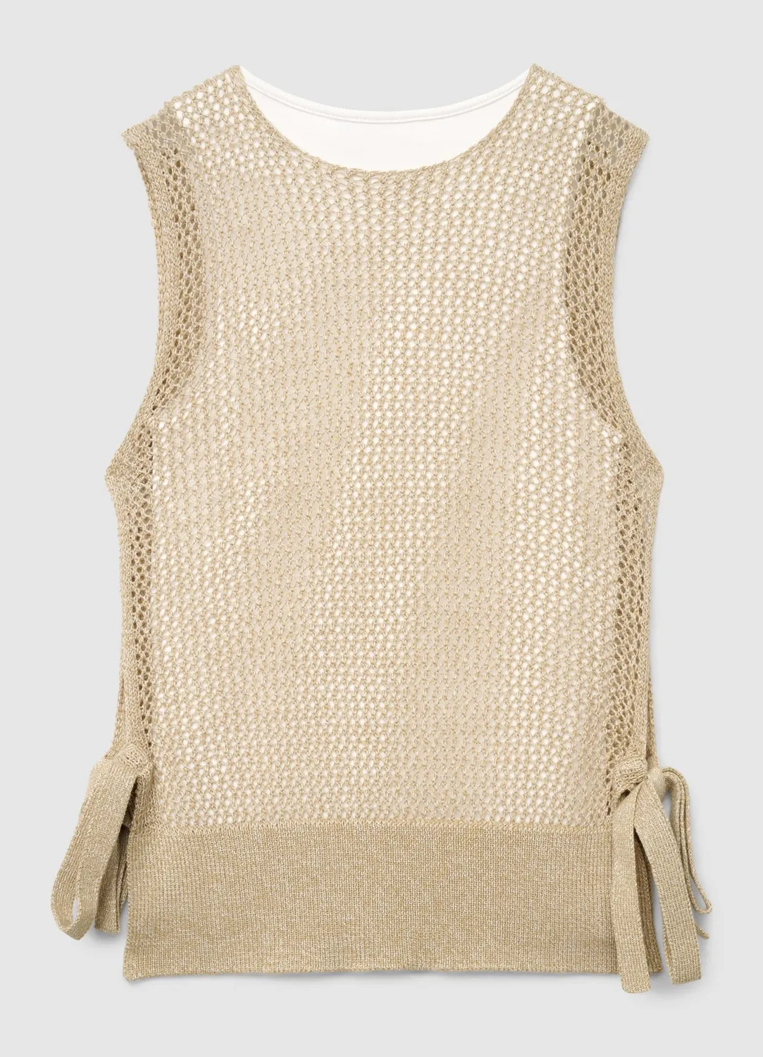 Calliope top maille uni sans manches à lacets