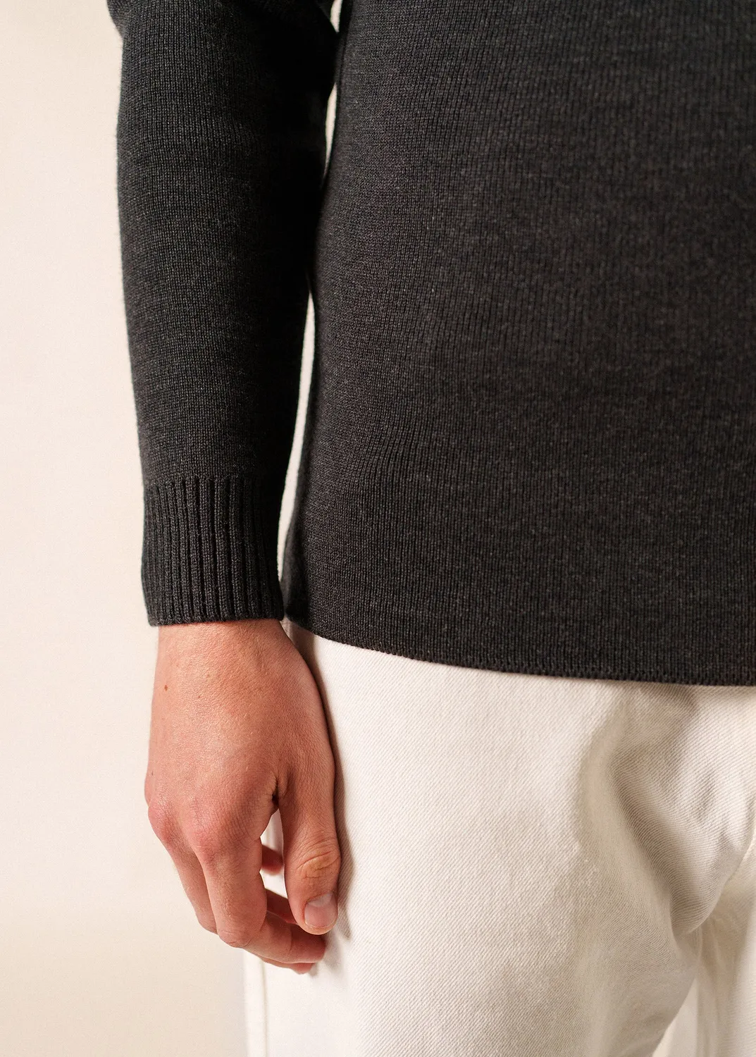 Saint James Rochefort pull marin anthracite mérinos