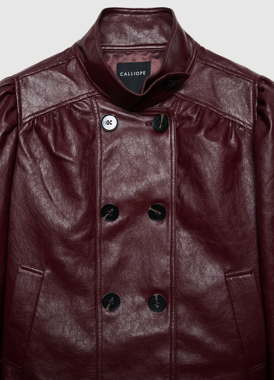 Calliope veste femme effet cuir double boutonnage