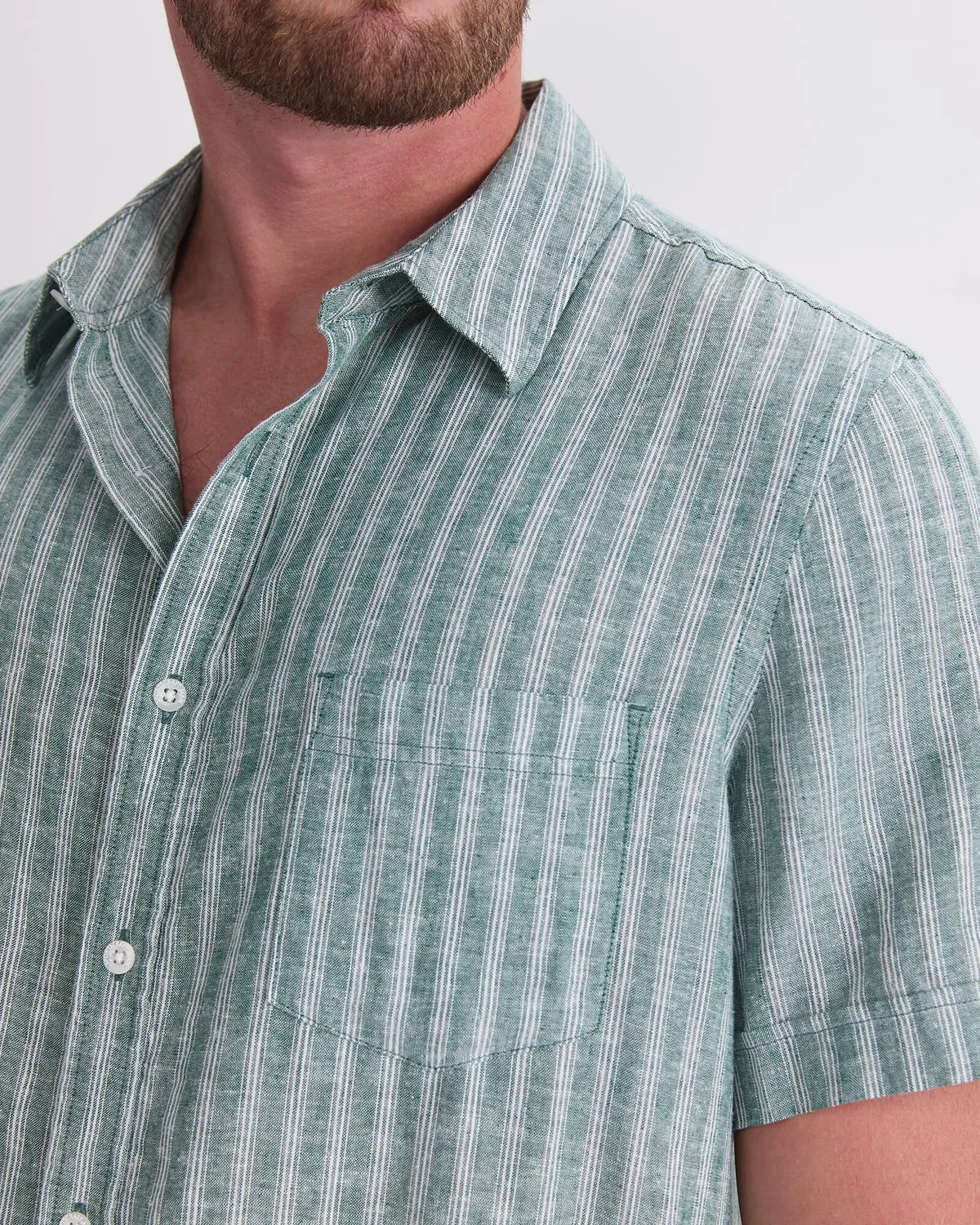Sportscraft Linen Stripe chemise lin rayée homme