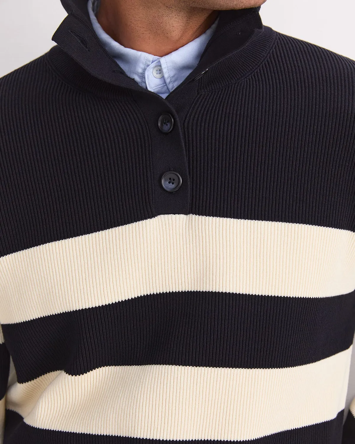 Sportscraft Nautical Stripe pull rayures col boutonnes