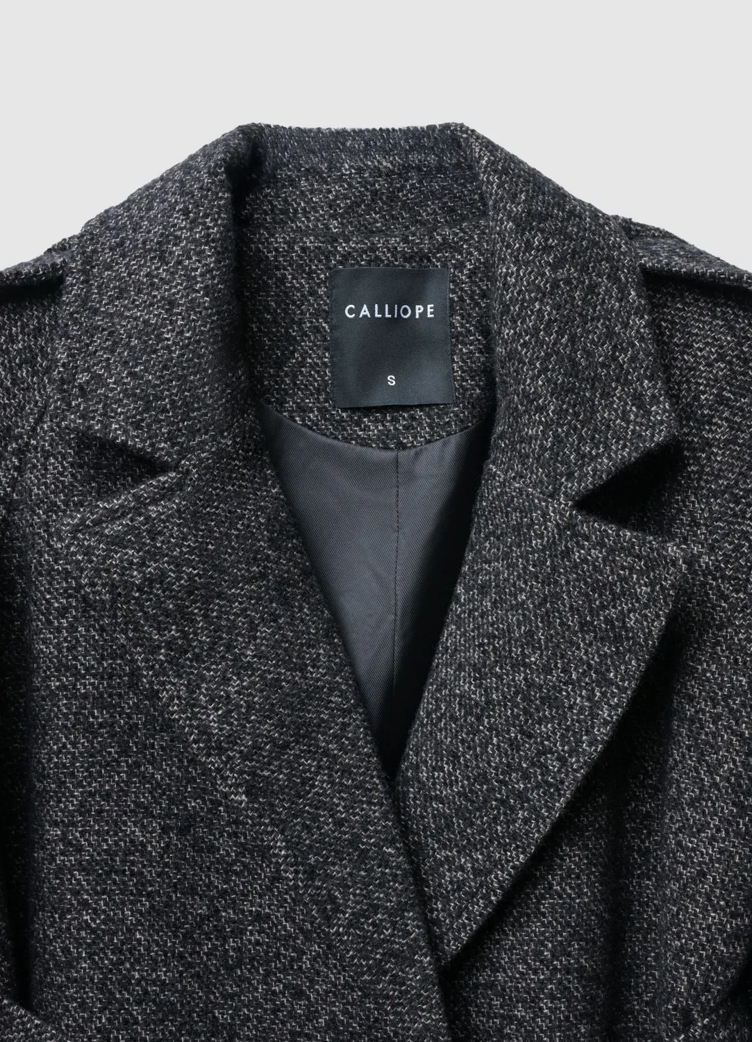 Calliope Cappotto trench Trench femme poivre et sel ceinturé