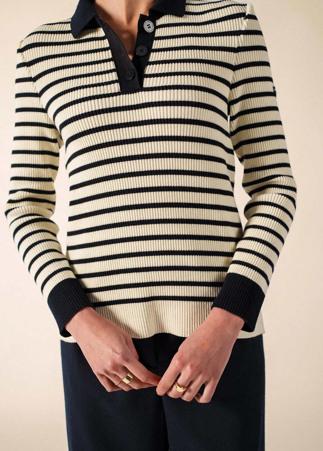 Saint James Fiquefleur pull femme écume navy laine