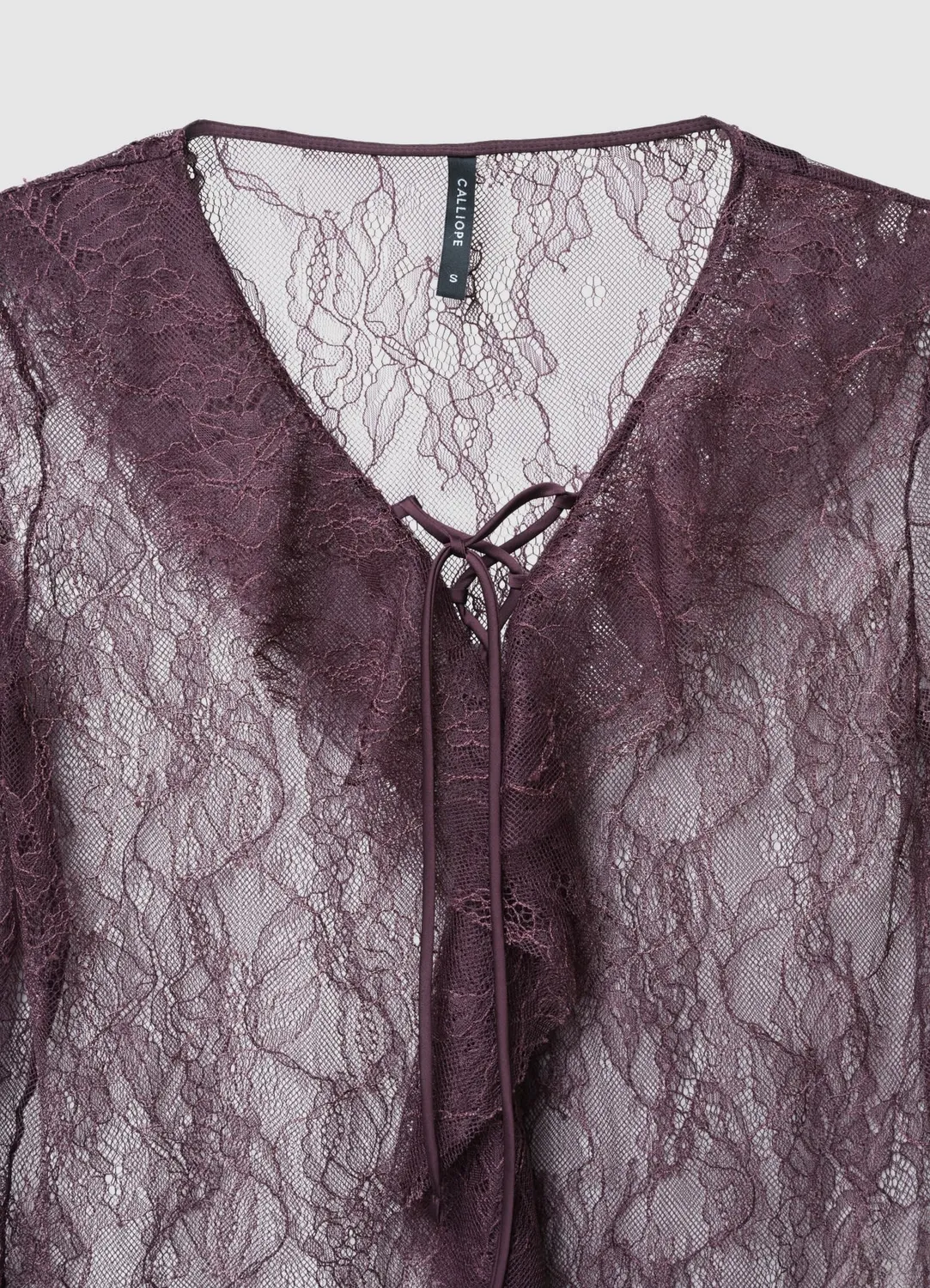 Calliope t-shirt dentelle jabot femme noir