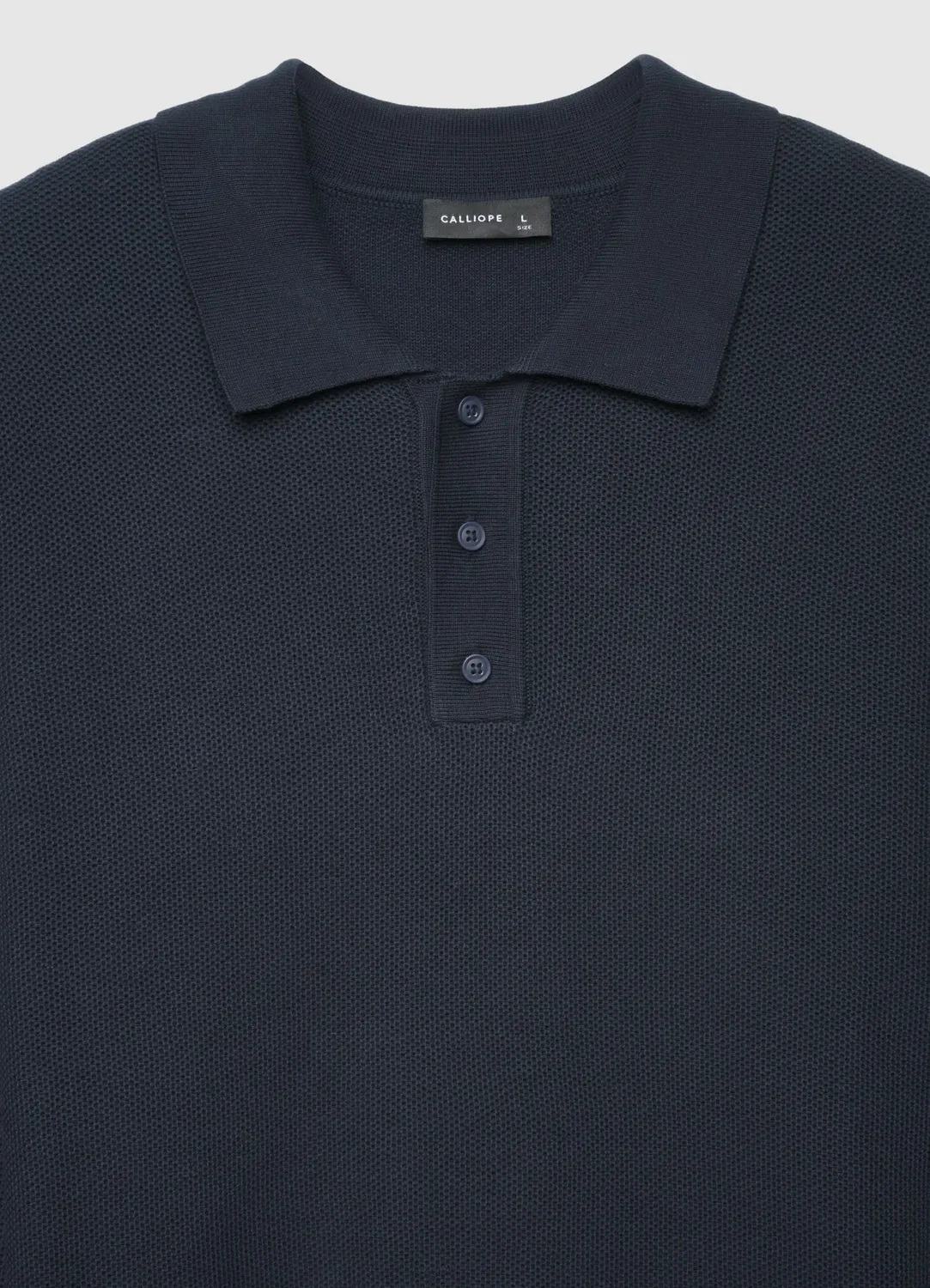 Calliope polo homme manches longues uni texturé