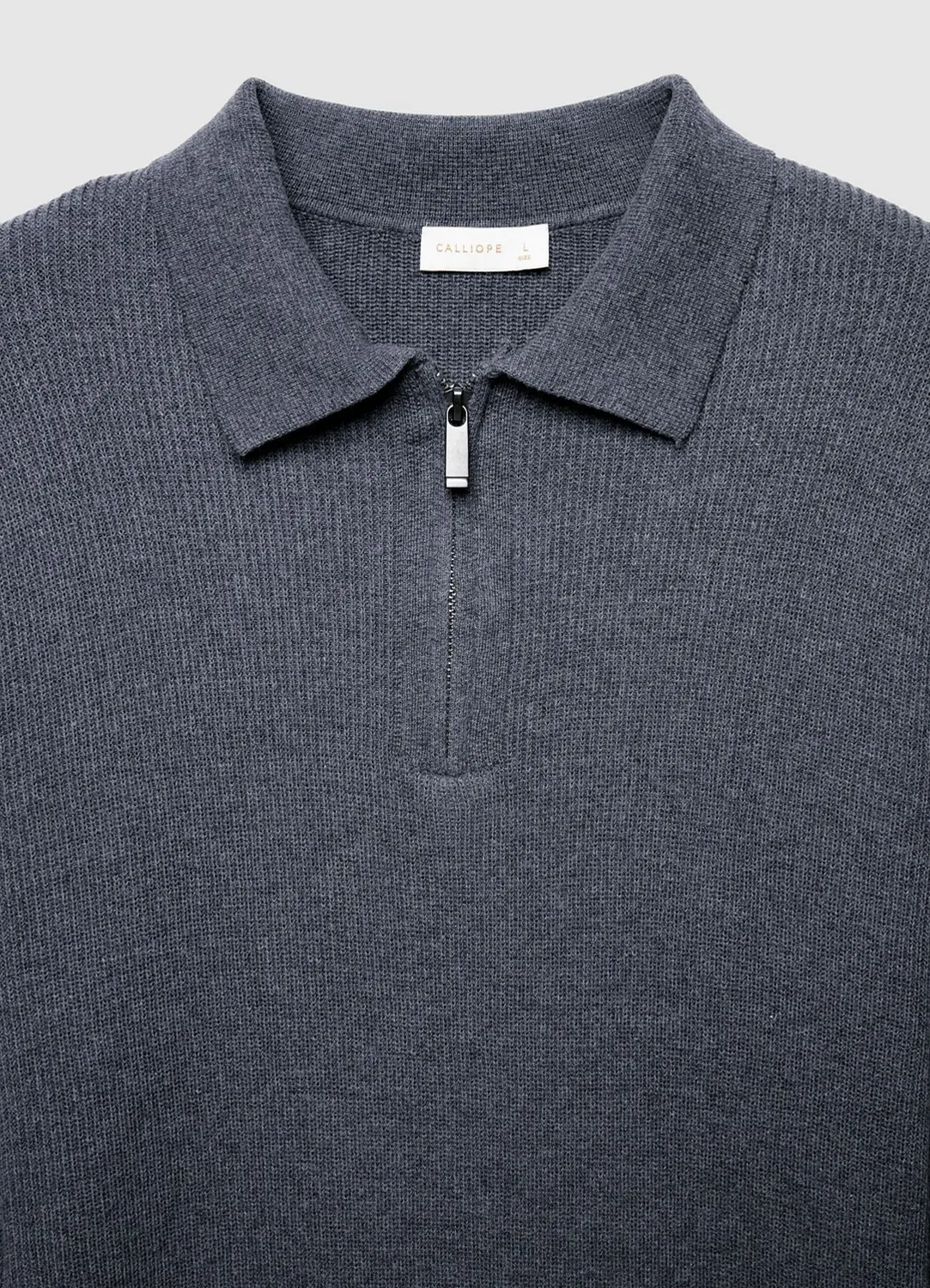 Calliope pull polo homme côtelé demi-zip