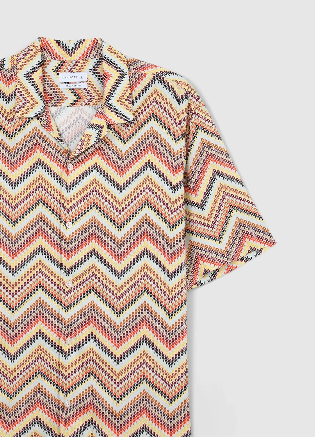Calliope chemise bowling homme zigzag manches courtes