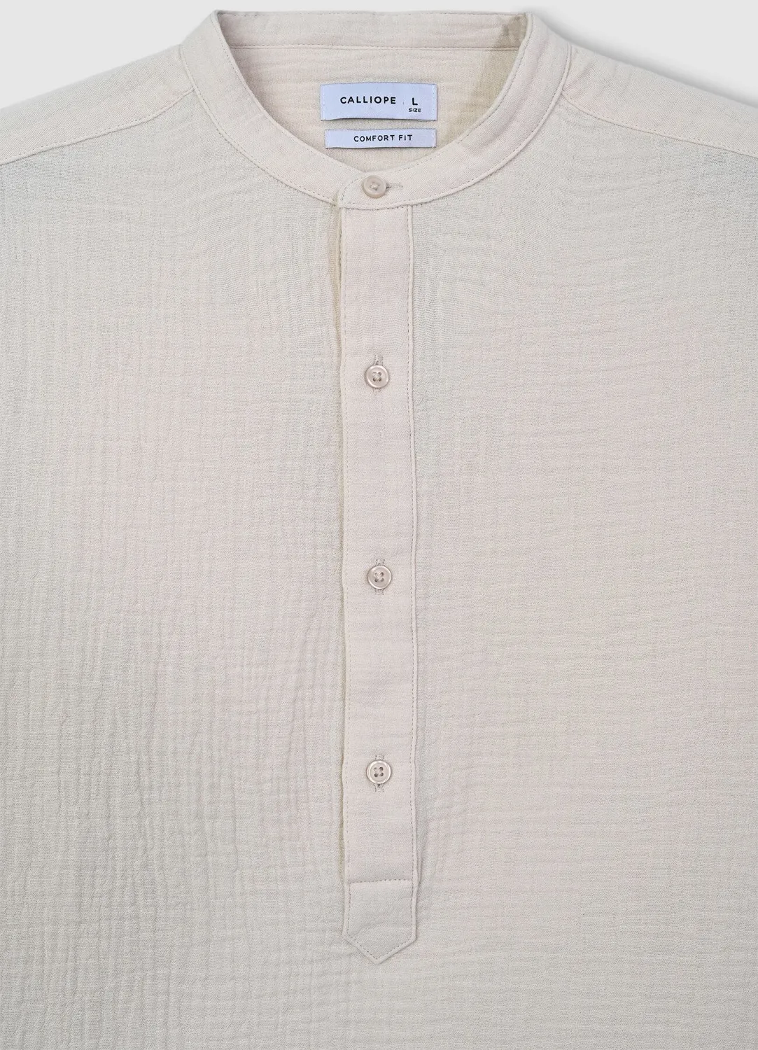 Calliope chemise col coréen gaufrée homme