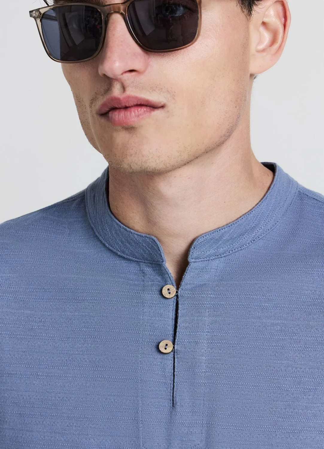 Calliope t-shirt col coréen homme coton regular