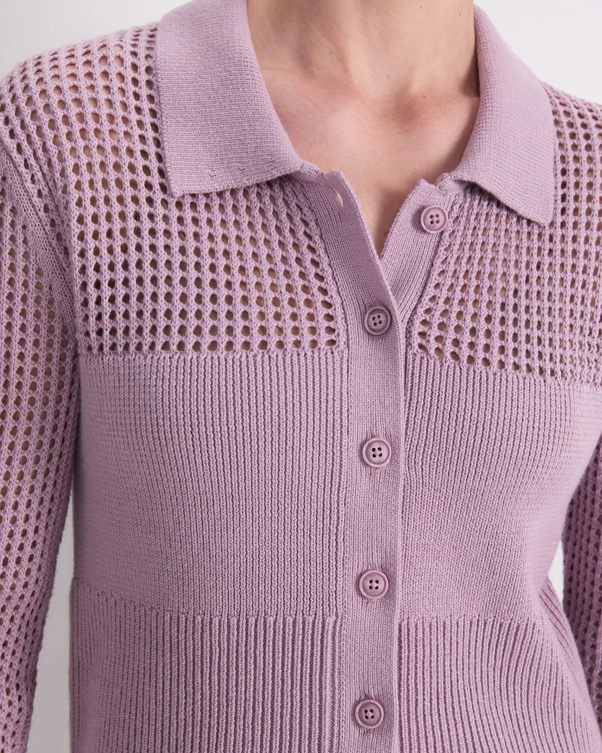 Sportscraft Elka Pointelle cardigan coton femme col chemise