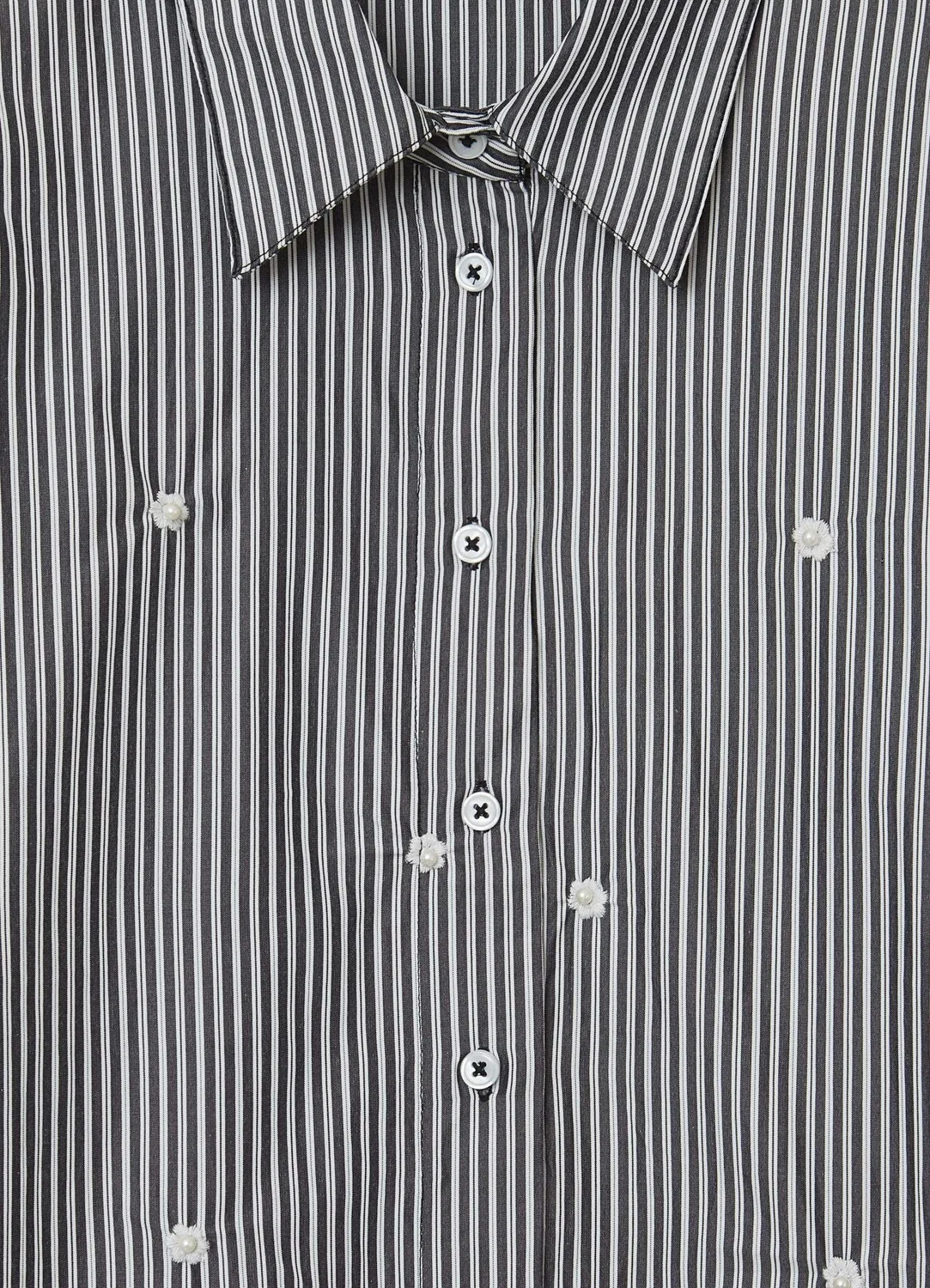 Calliope chemise rayée brodée femme perles