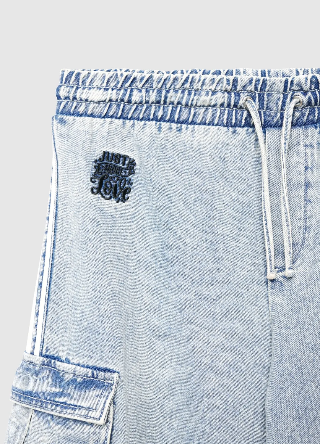Calliope jean cargo fille bandes latérales coulisse