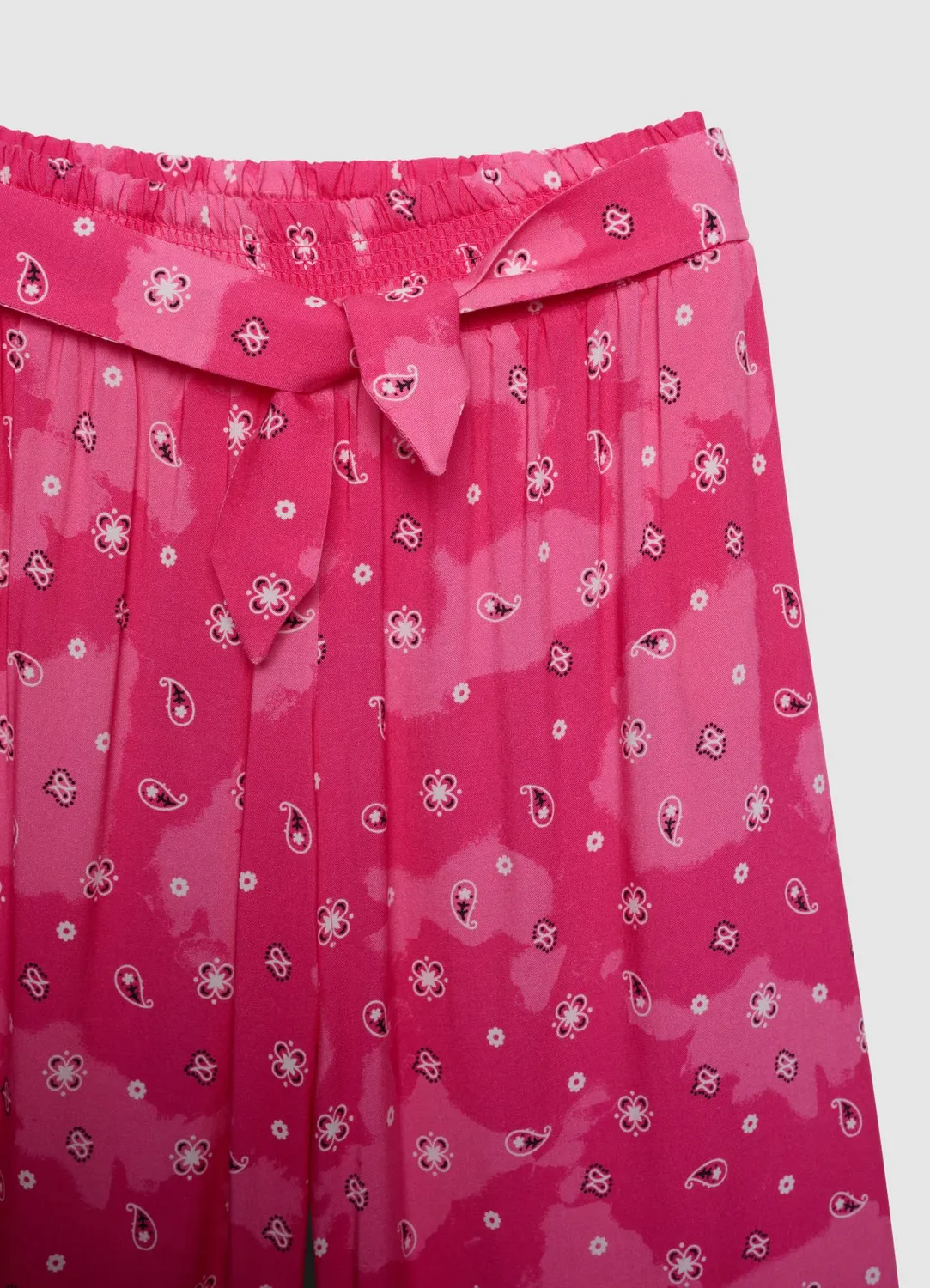 Calliope pantalon wide leg paisley fille à ceinture