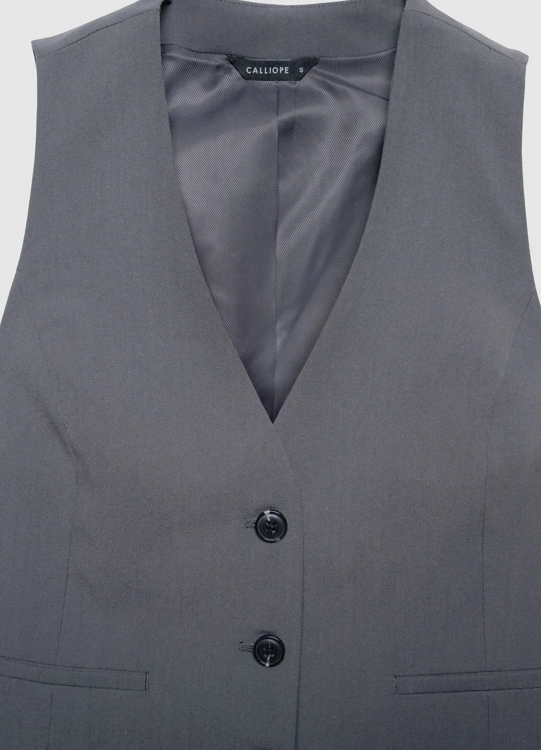 Calliope gilet court tailleur 3 boutons uni