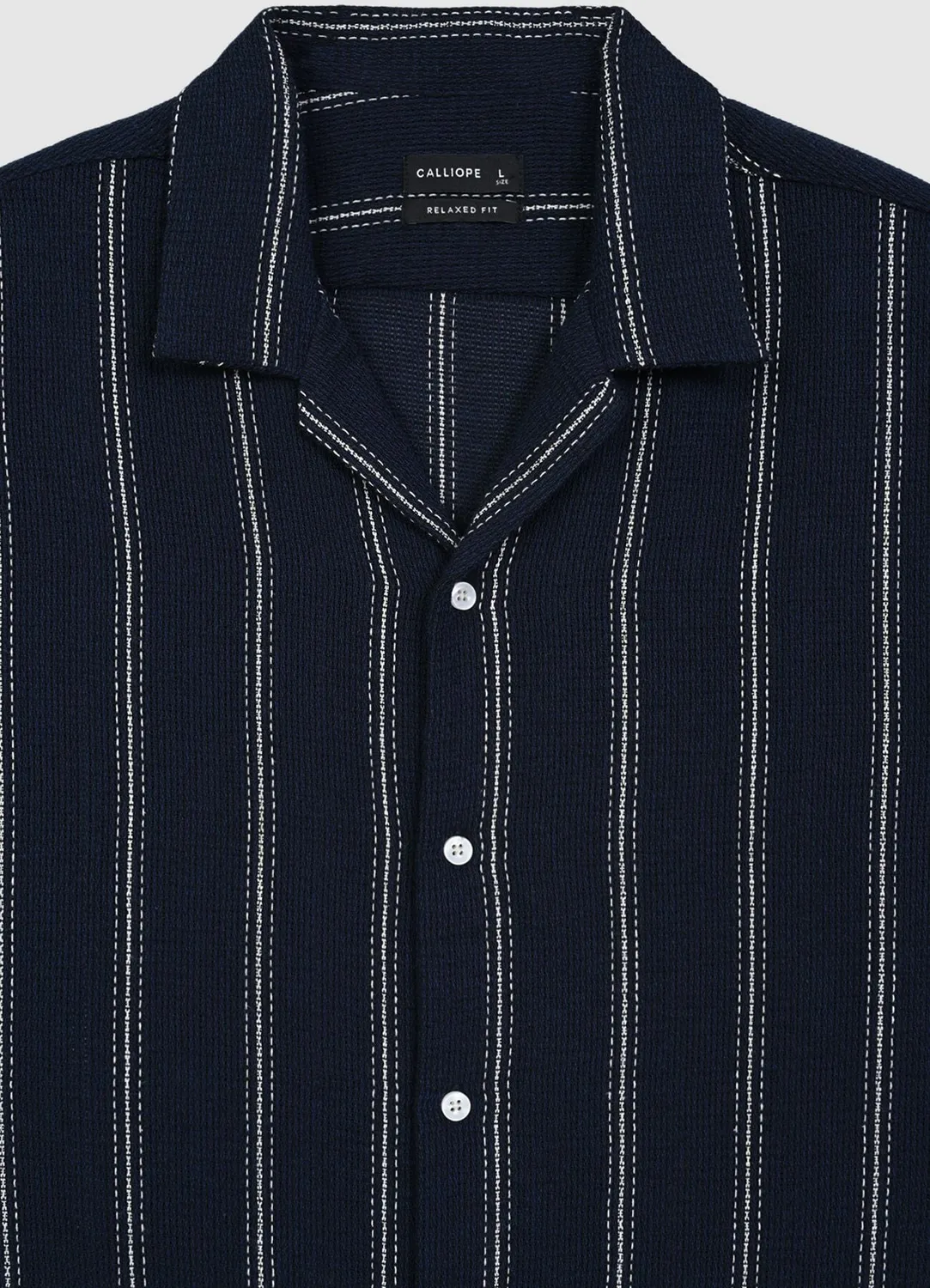 Calliope chemise homme rayée coton manches courtes